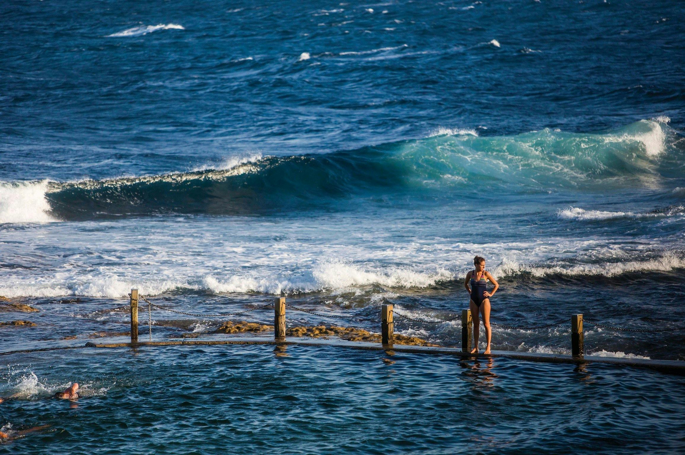Swimmers enjoying Mahon Pool, Maroubra
