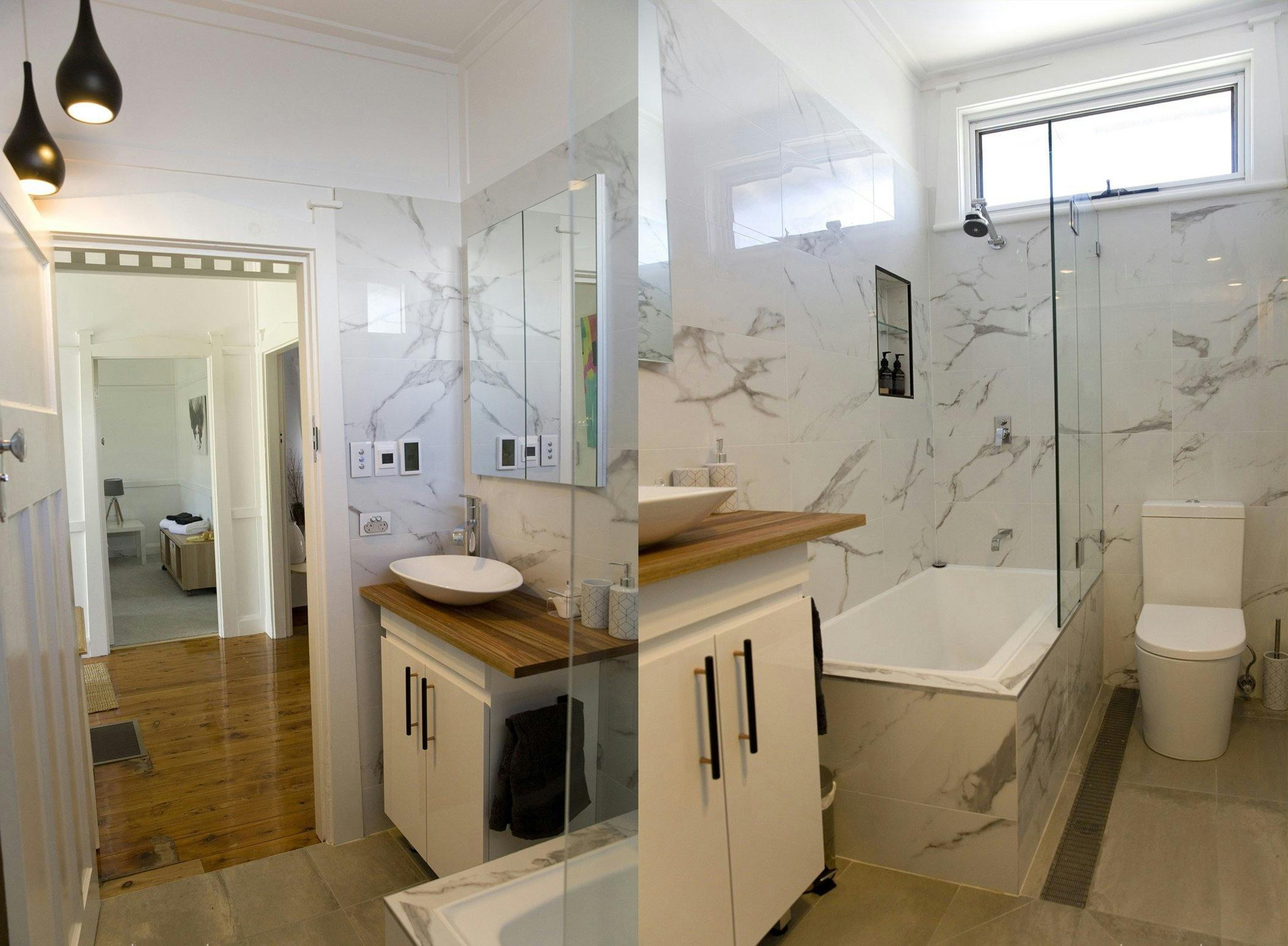 A new marble bathroom