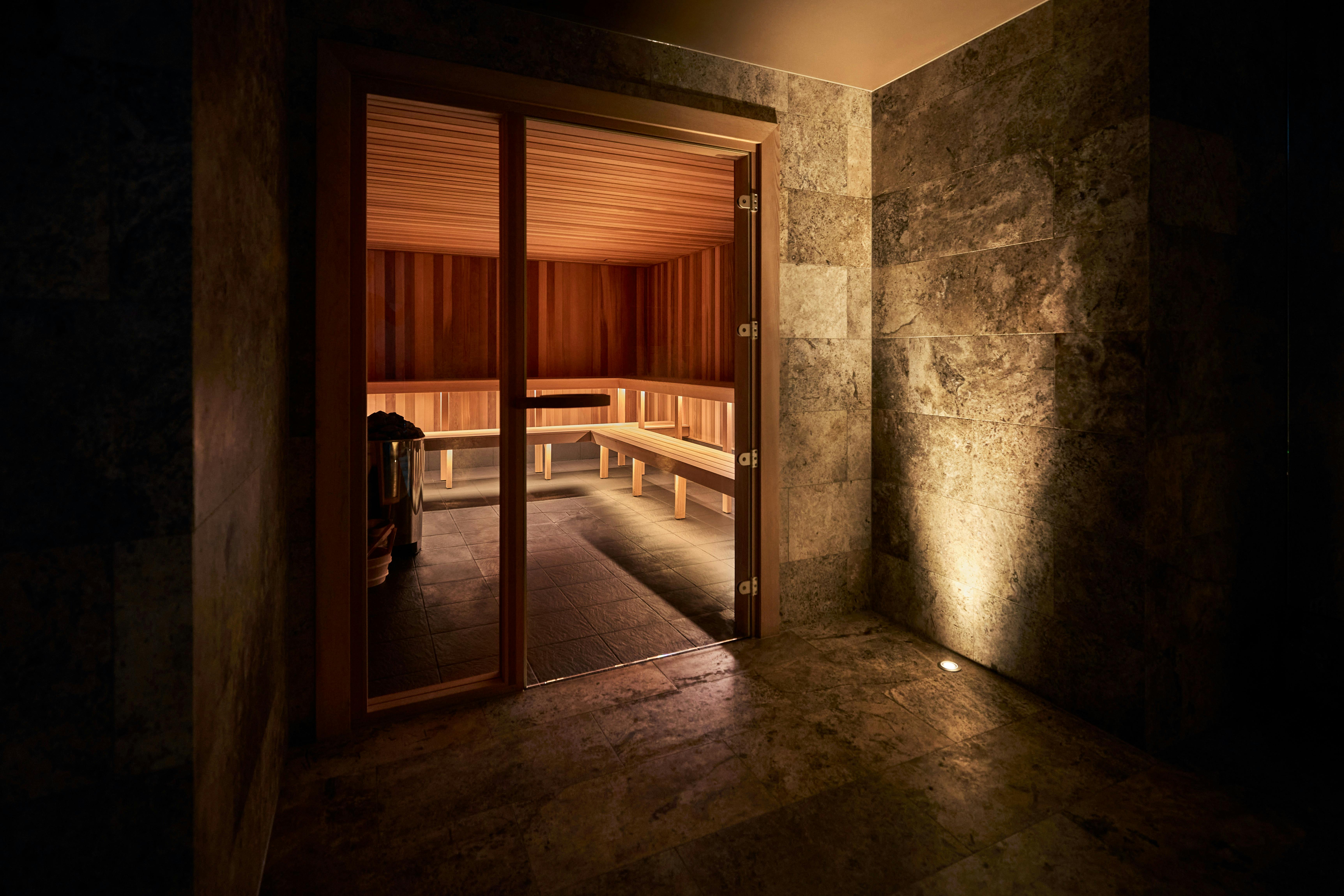 Spacious traditional sauna