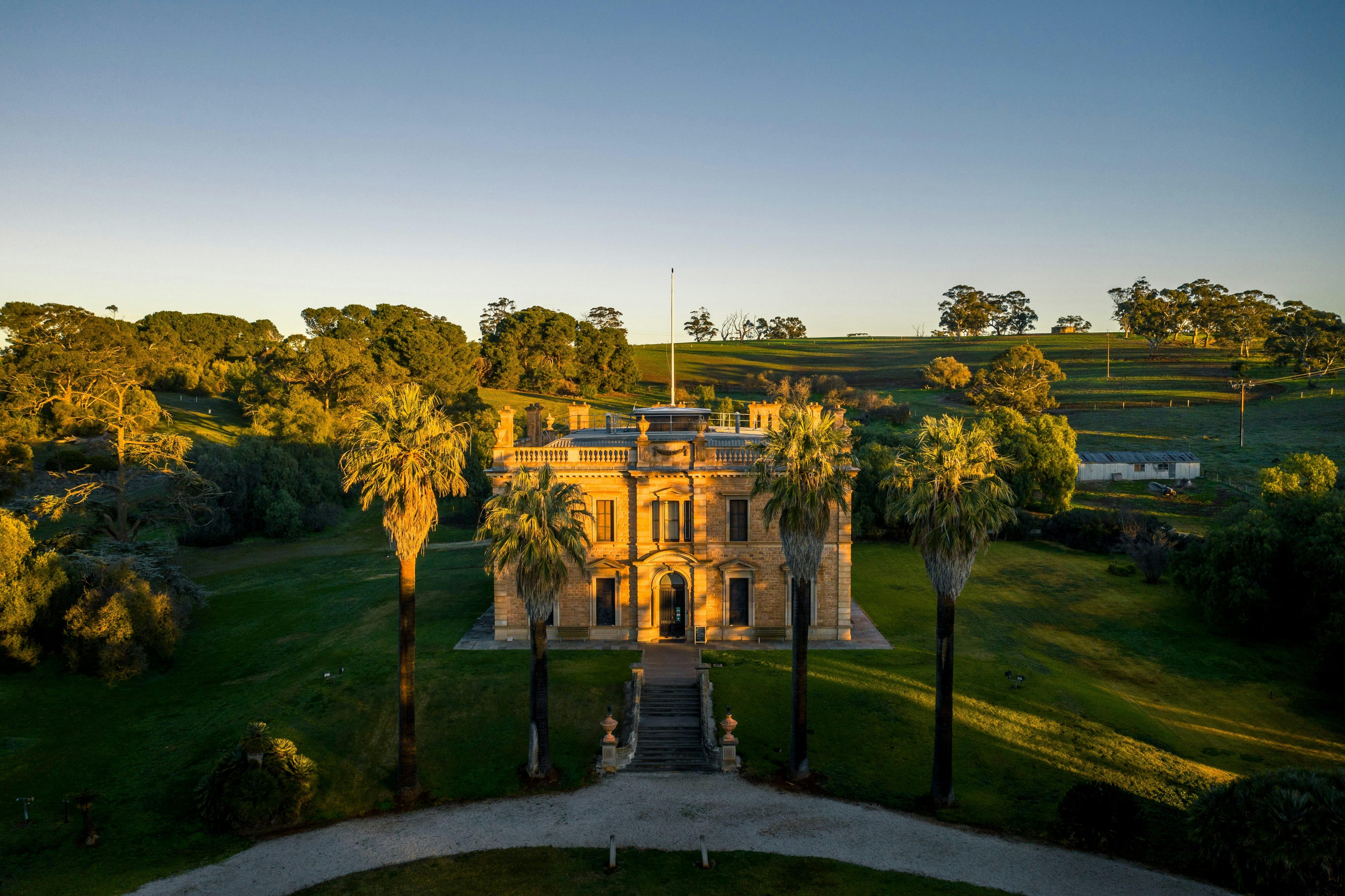 View of grand country mansion