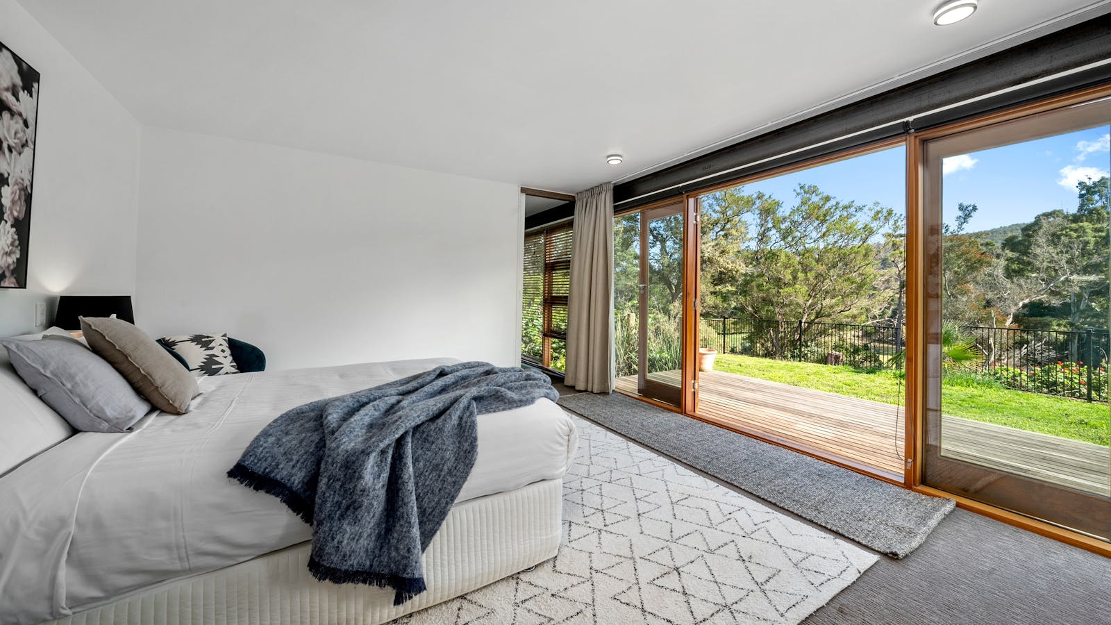 Master bedroom and deck