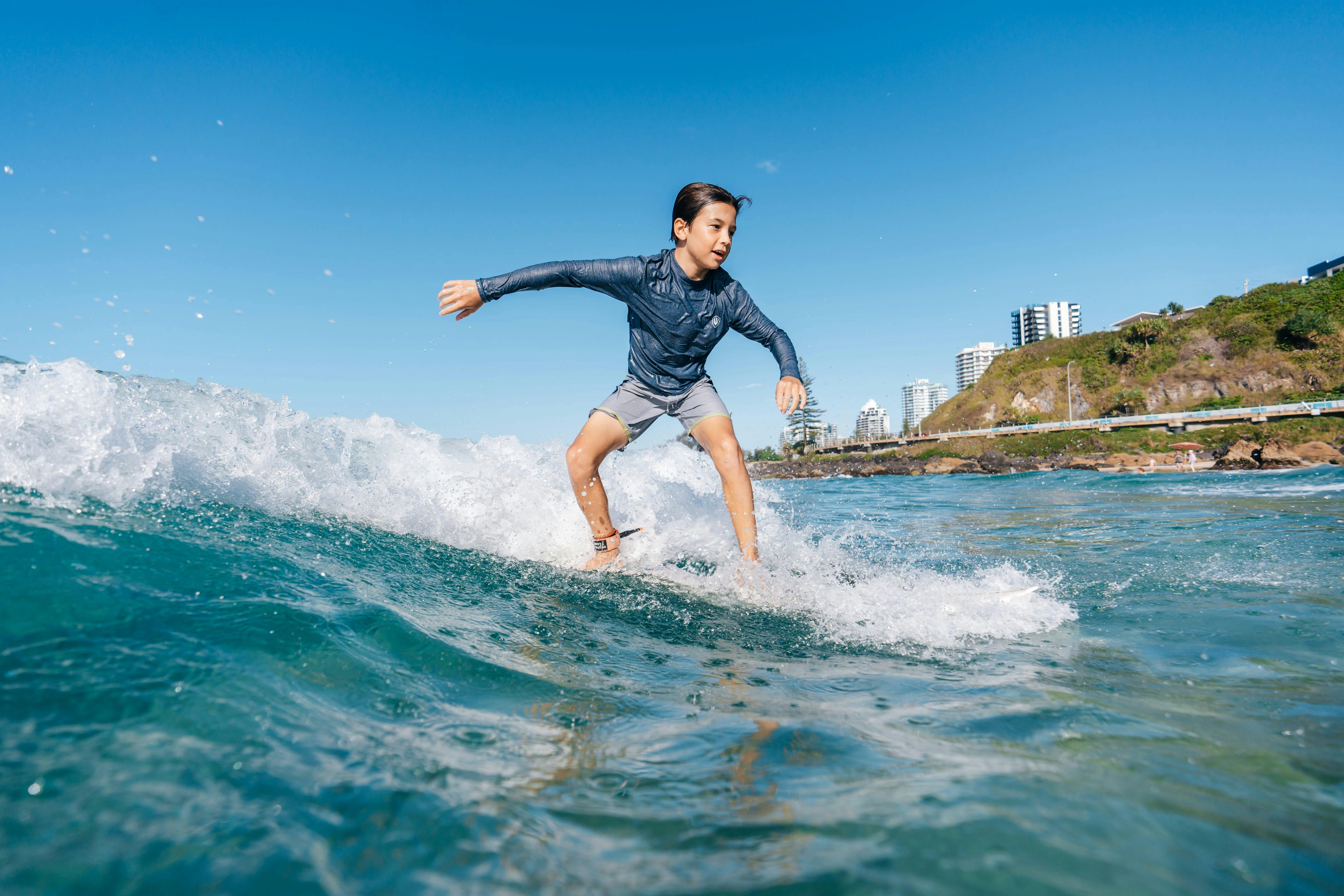 Surfing at Burleigh Heads
