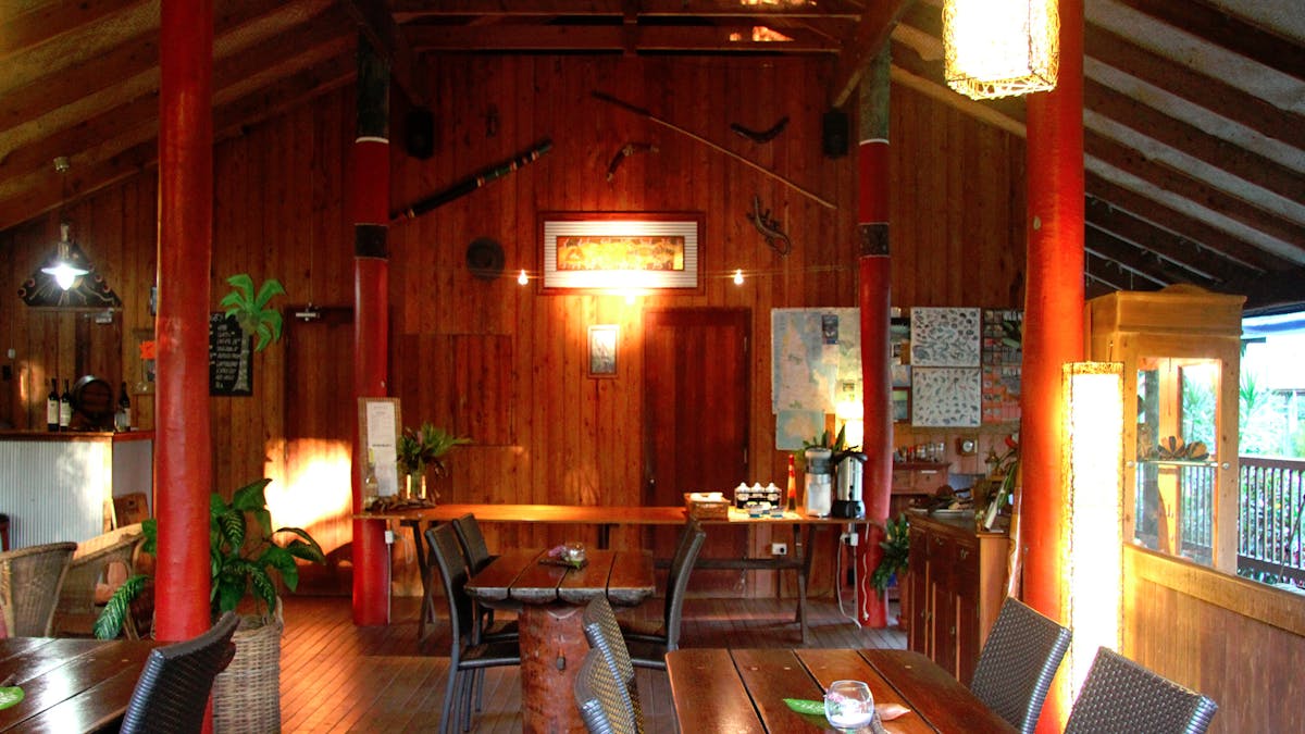 Restaurant and bar with 180 degree views of the surrounding forest