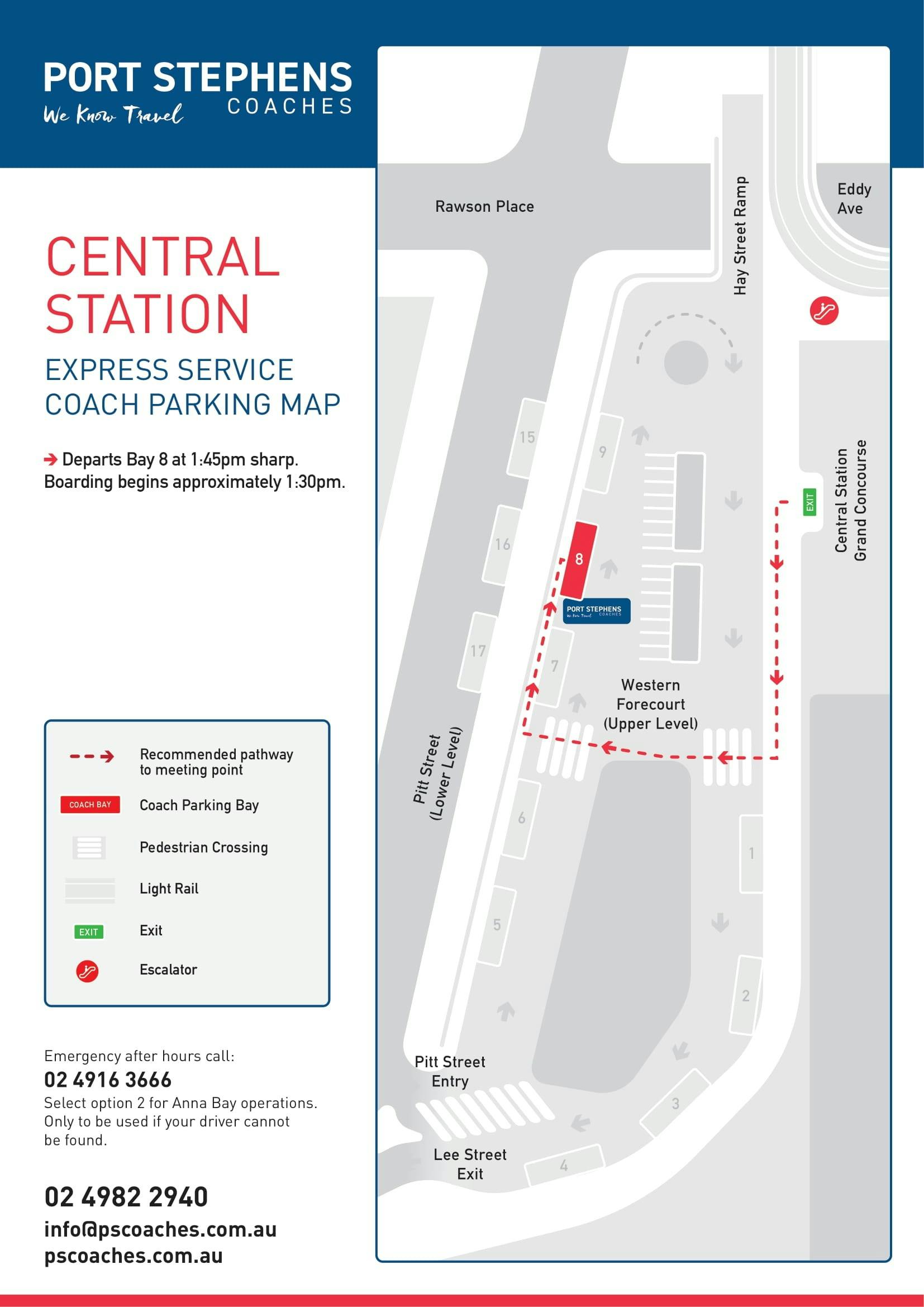 Departure Location from Central Station