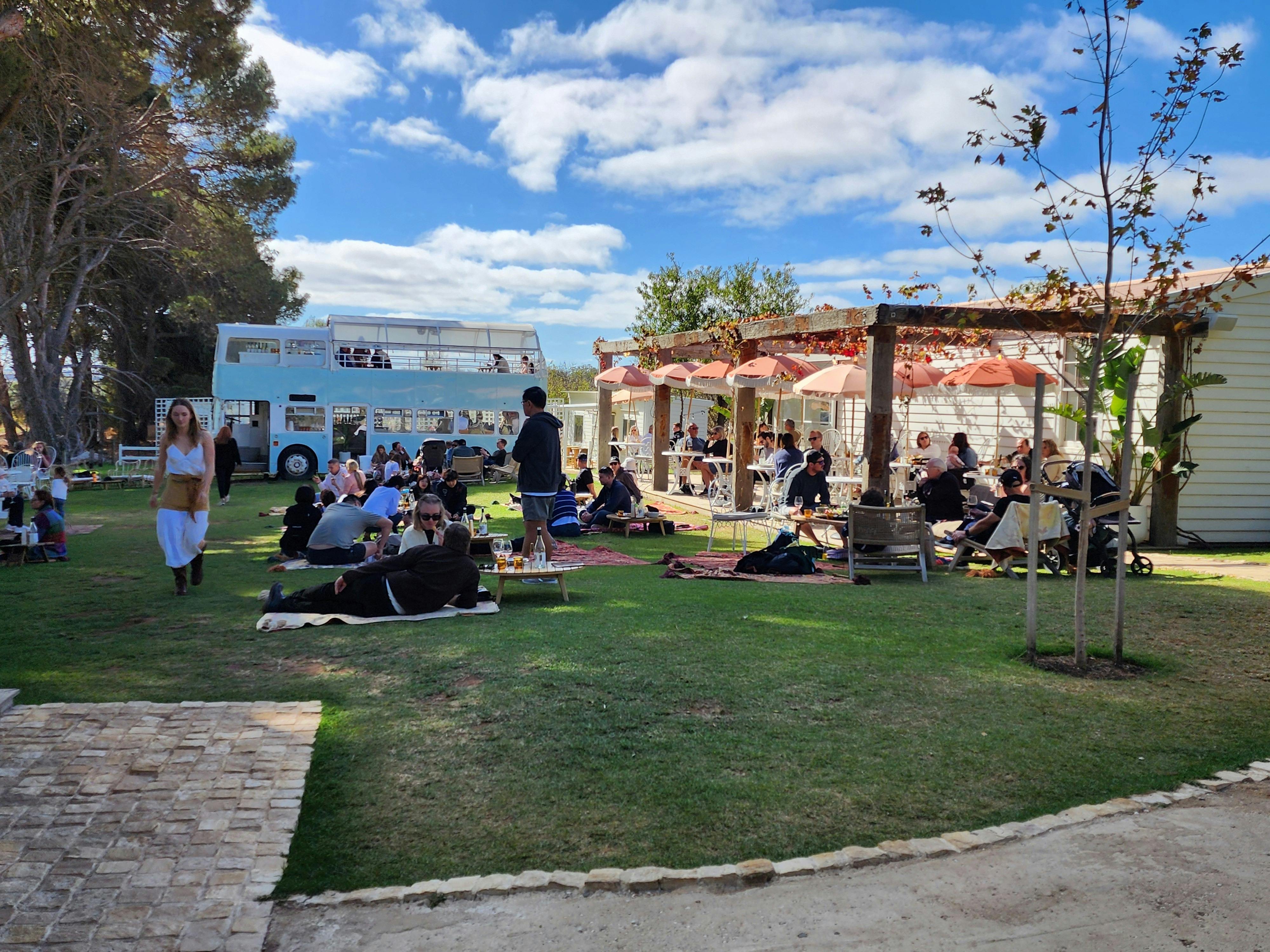 Mclaren Vale Winery Down the Rabbit Hole with double-decker bus