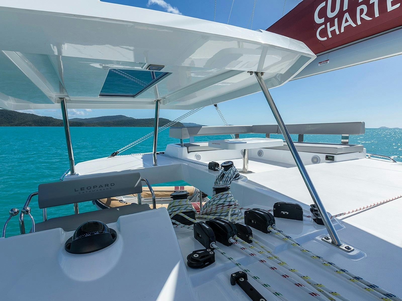 Leopard 42 - Helm and flybridge seating area