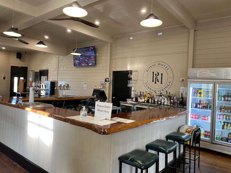 Bar with bar stools