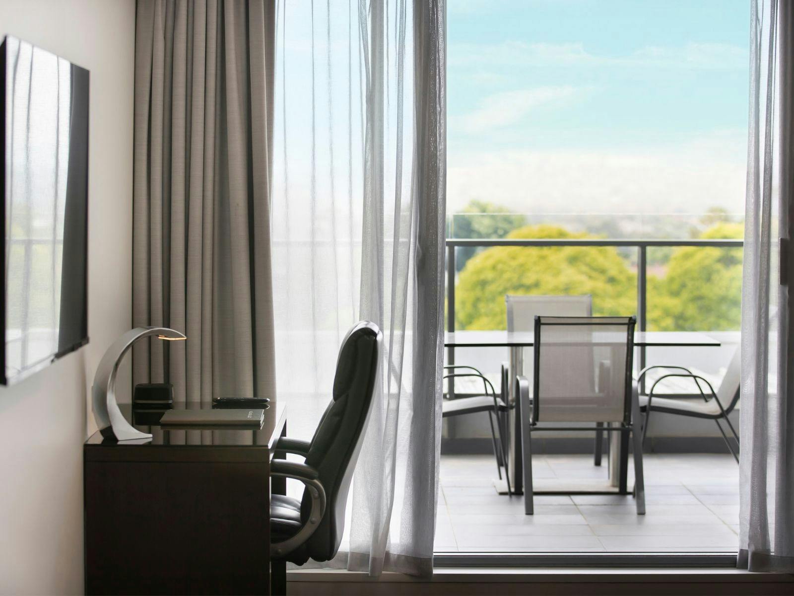 Superior Room with 1 King Bed balcony shot