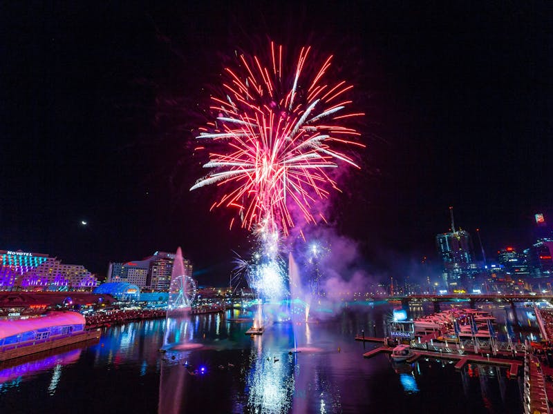 The Saturday night fireworks Harbourside, Darling Harbour Sydney