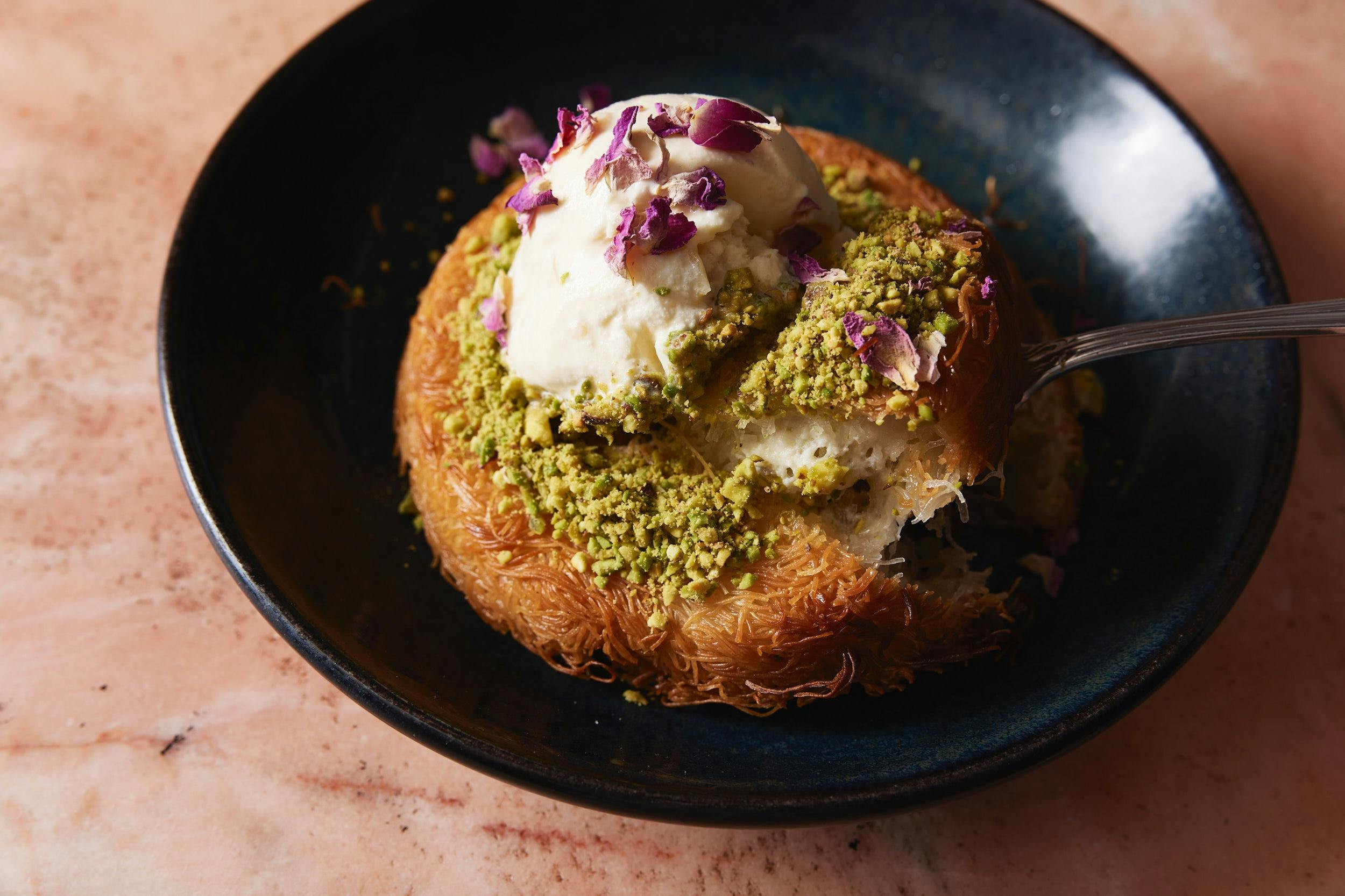 Knafeh with three cheeses at Shaffa - Middle Eastern restaurant in Sydney