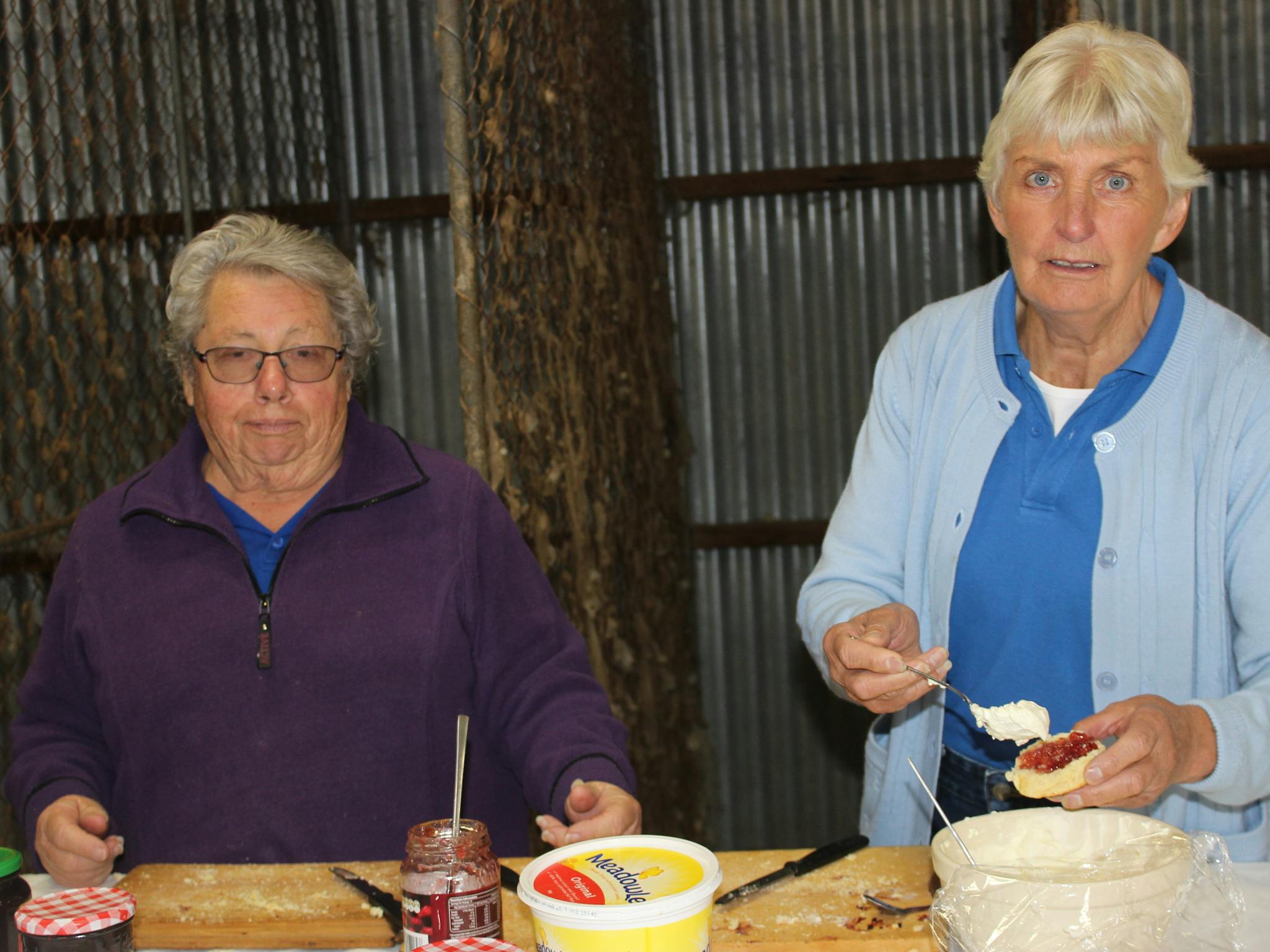 Enjoy homemade scones in the shearing shed