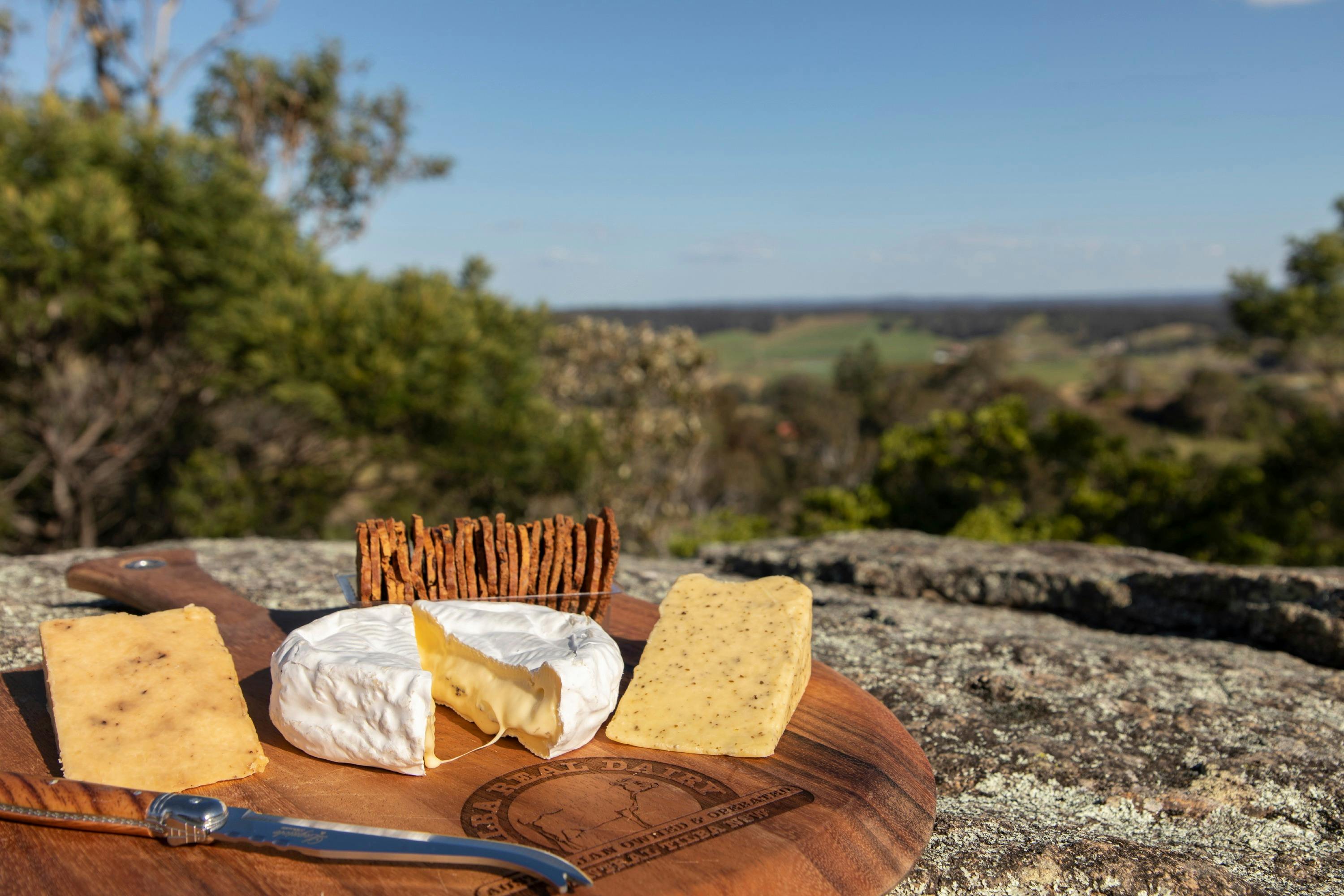 3  cheeses on platter  at Tilba