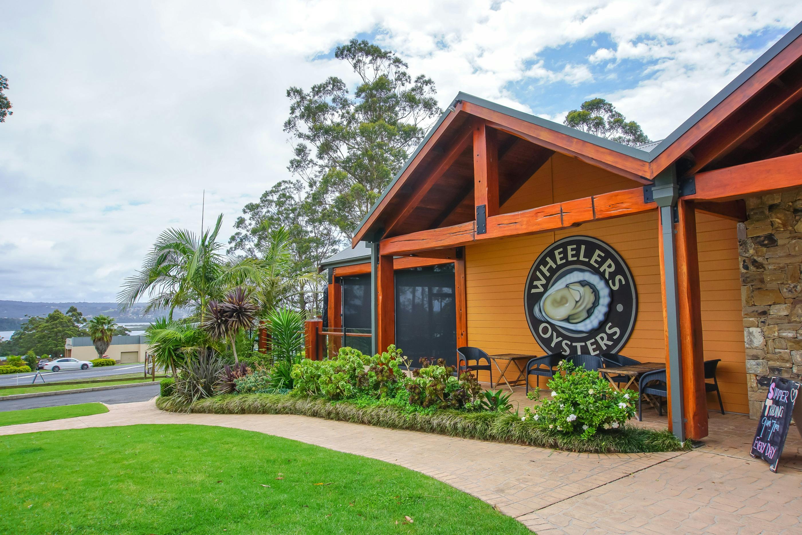 A giant oyster sign adorns the Takeaway Shop, popular with tourists to snap a selfie in front of.