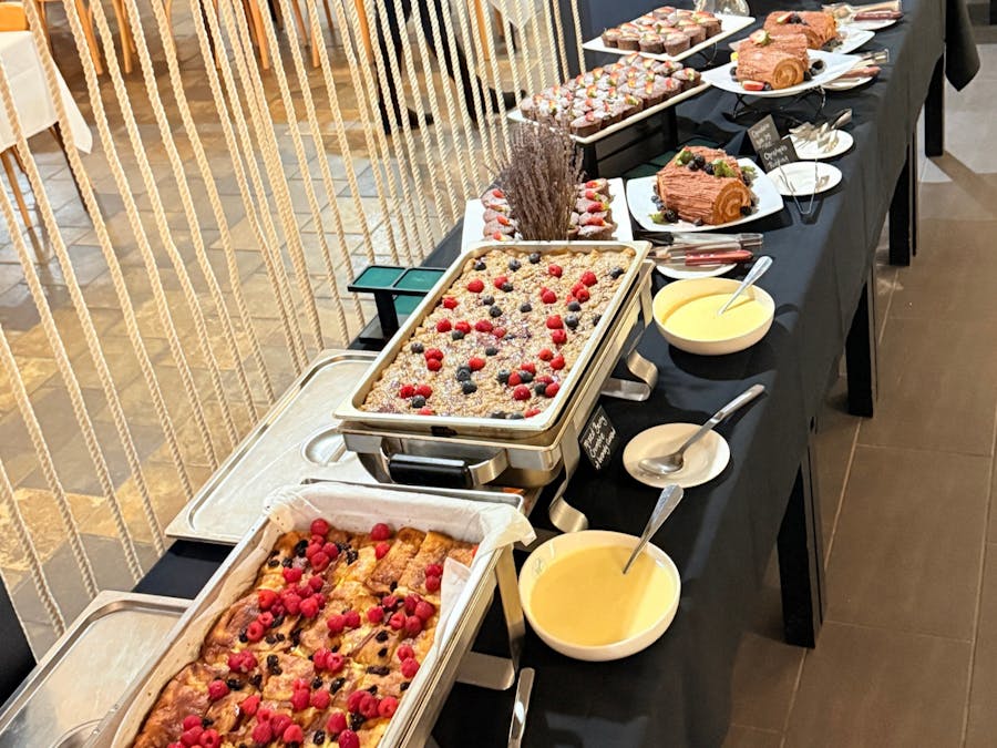 Selection of festive desserts served at Bella Char's Christmas in July buffet