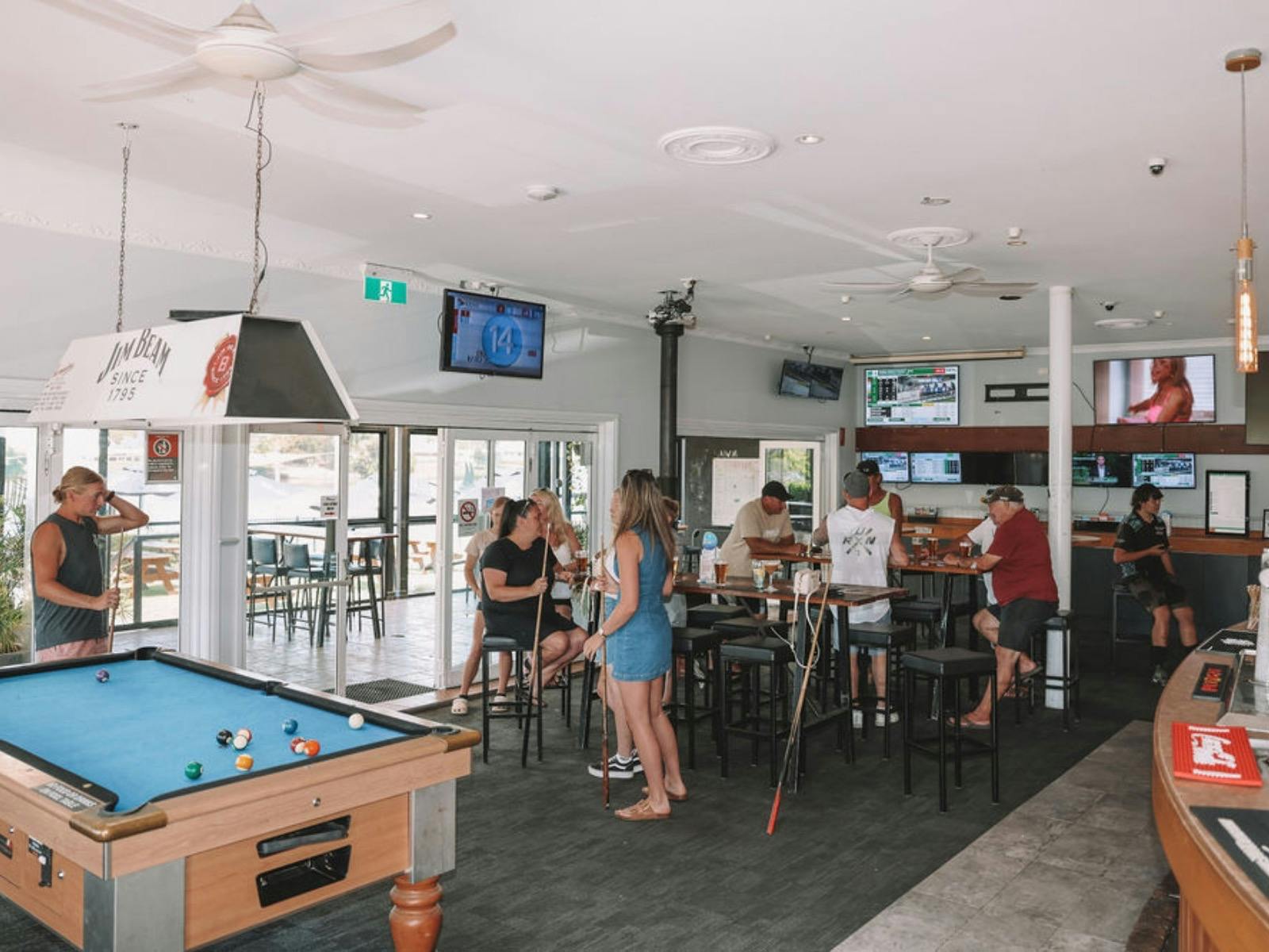 inside bar and pool table