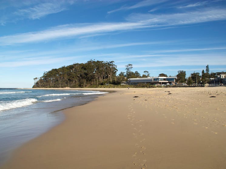 Beach at Mollymook and Club in the distance