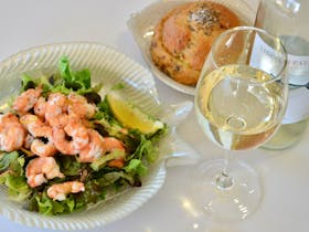 Local Prawn cocktail, local wine & local sourdough bun