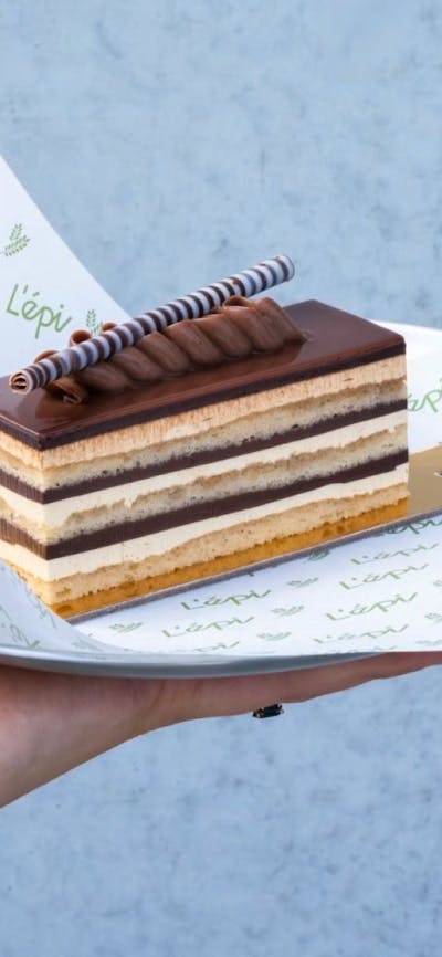 cake on a plate at L'épi Artisan Bakery Canberra