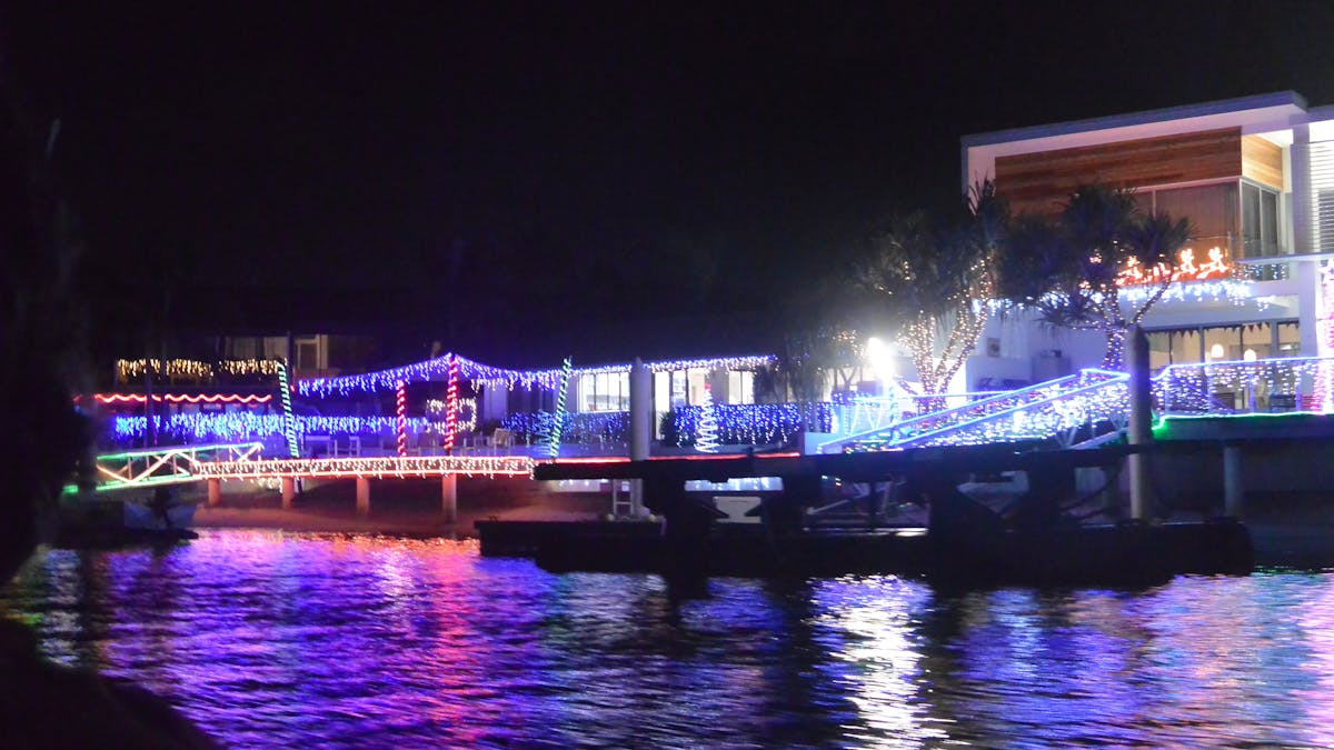 Sunshine Coast Afloat offers cruises throughout December to view the Christmas lights