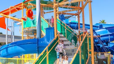 Children playing in the water park
