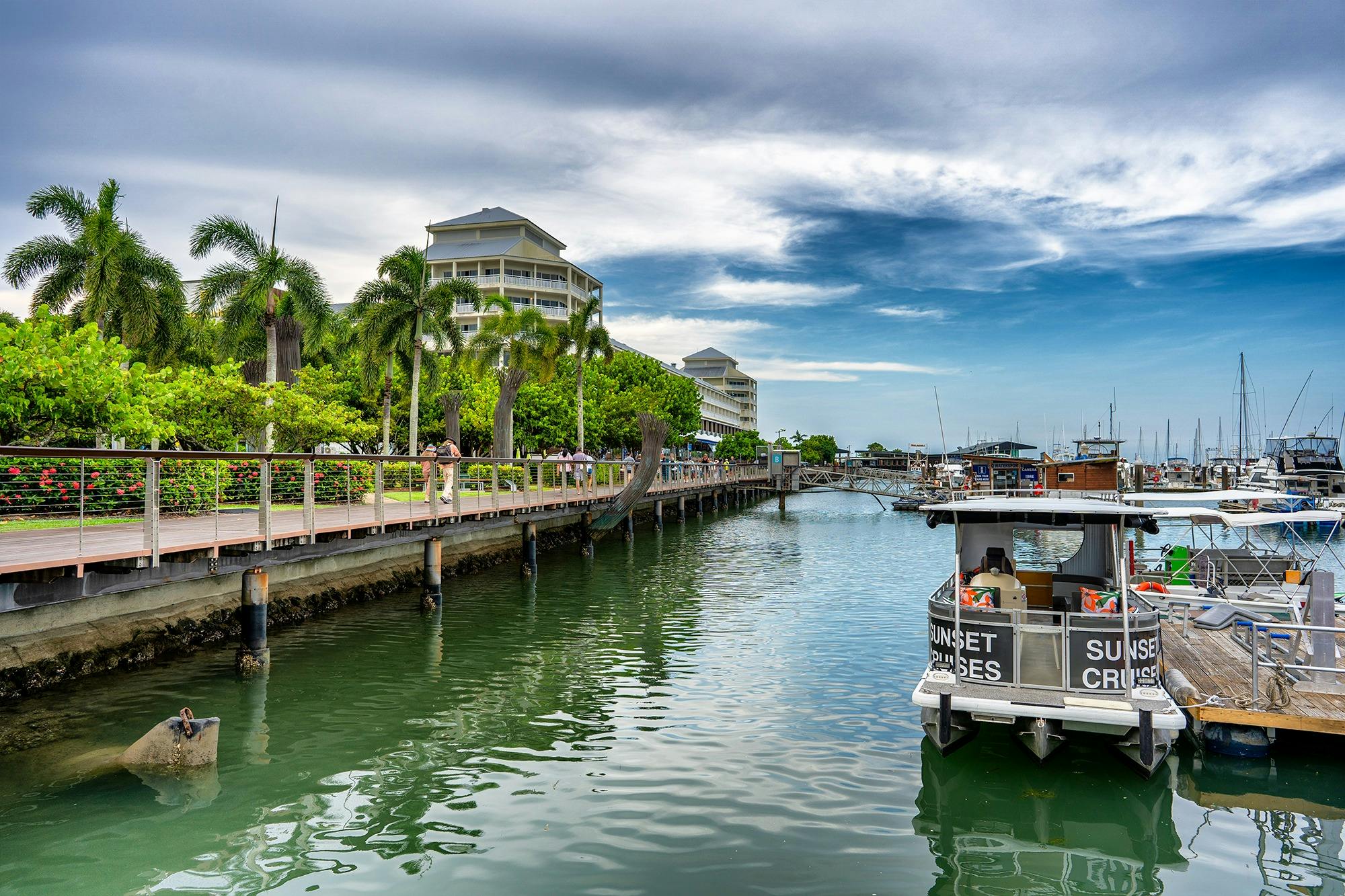 Cairns River Cruises Home in the Marlin Marina Waiting For Guests To Board