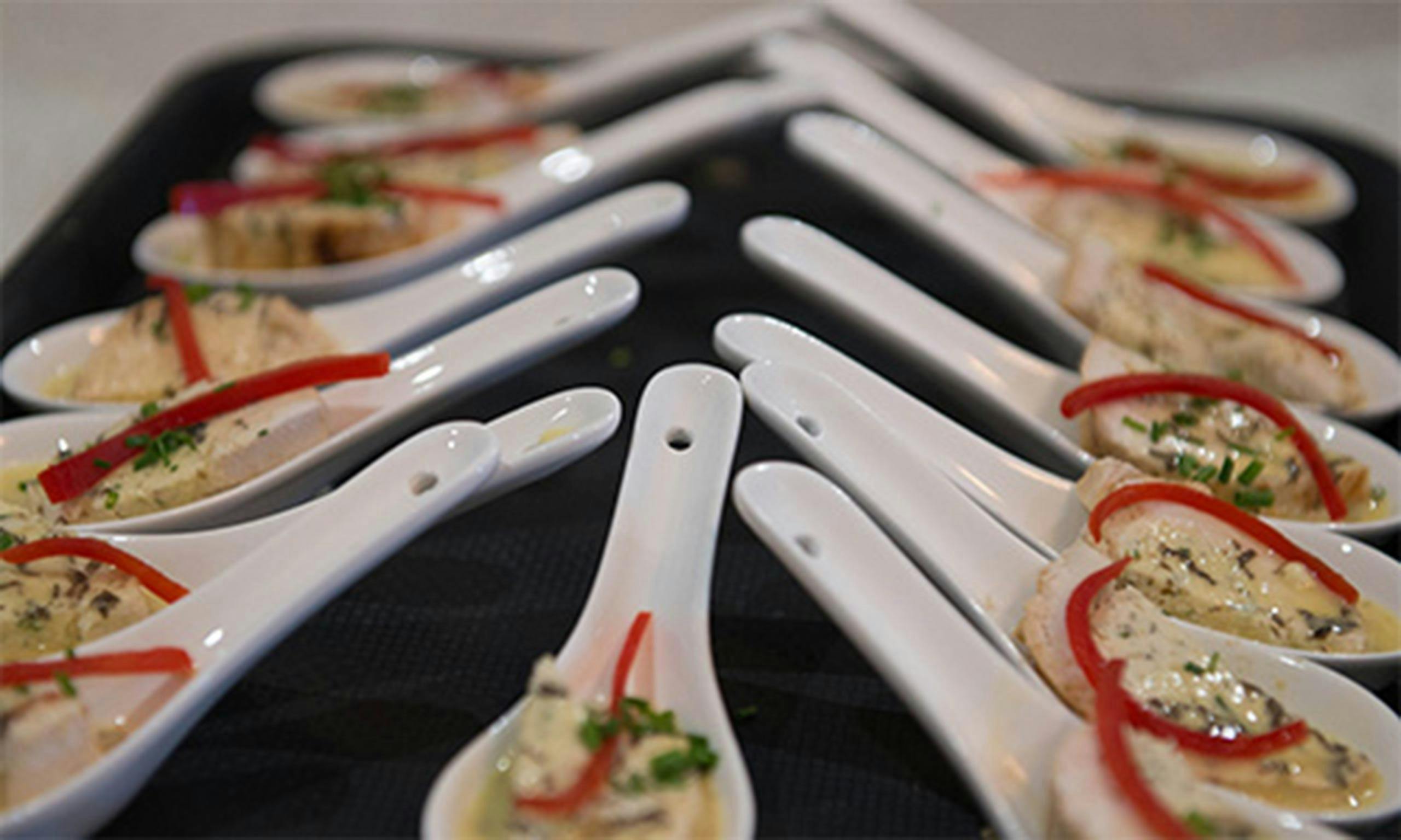 Truffled chicken canape