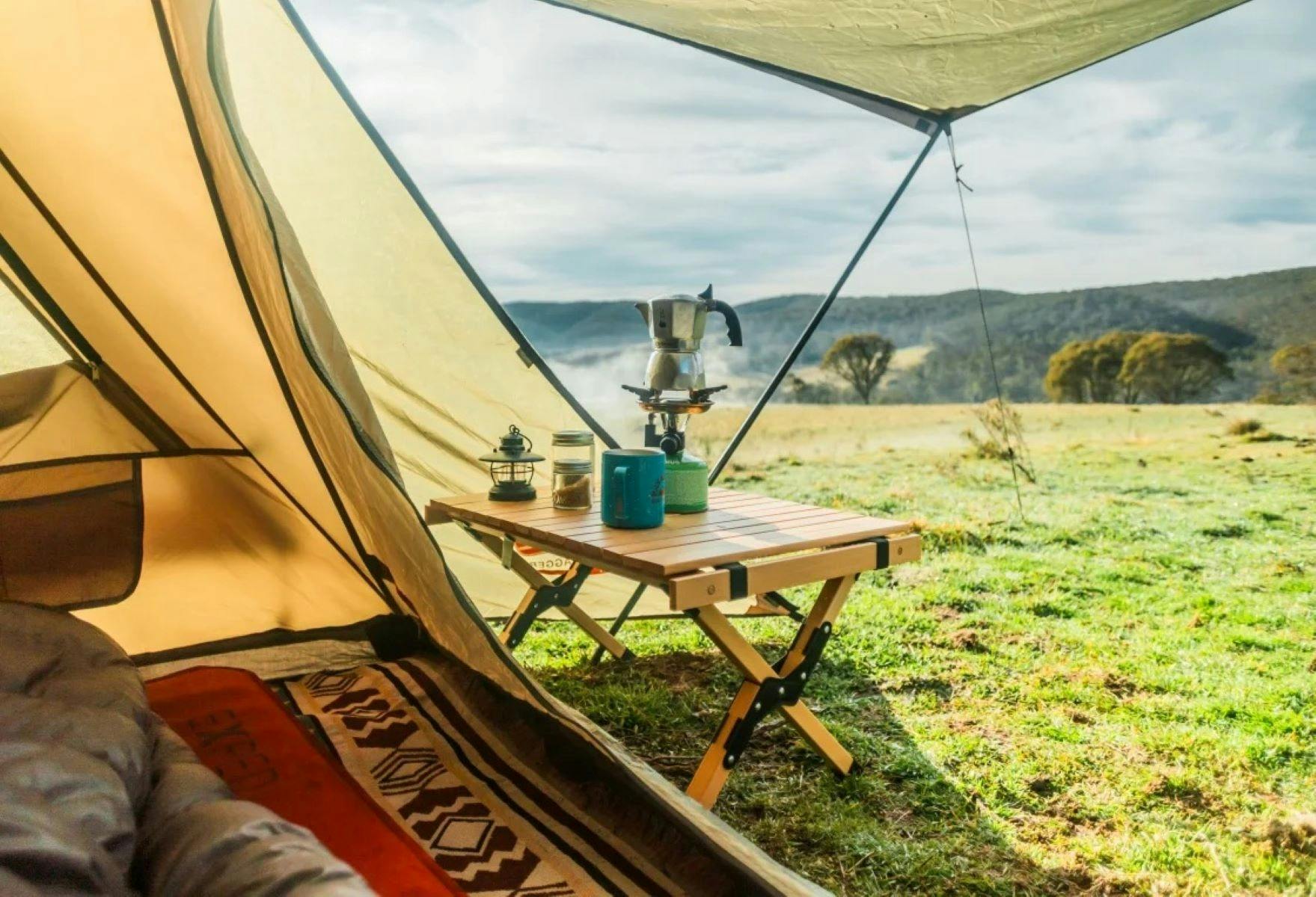 Morgens aus dem Camp
