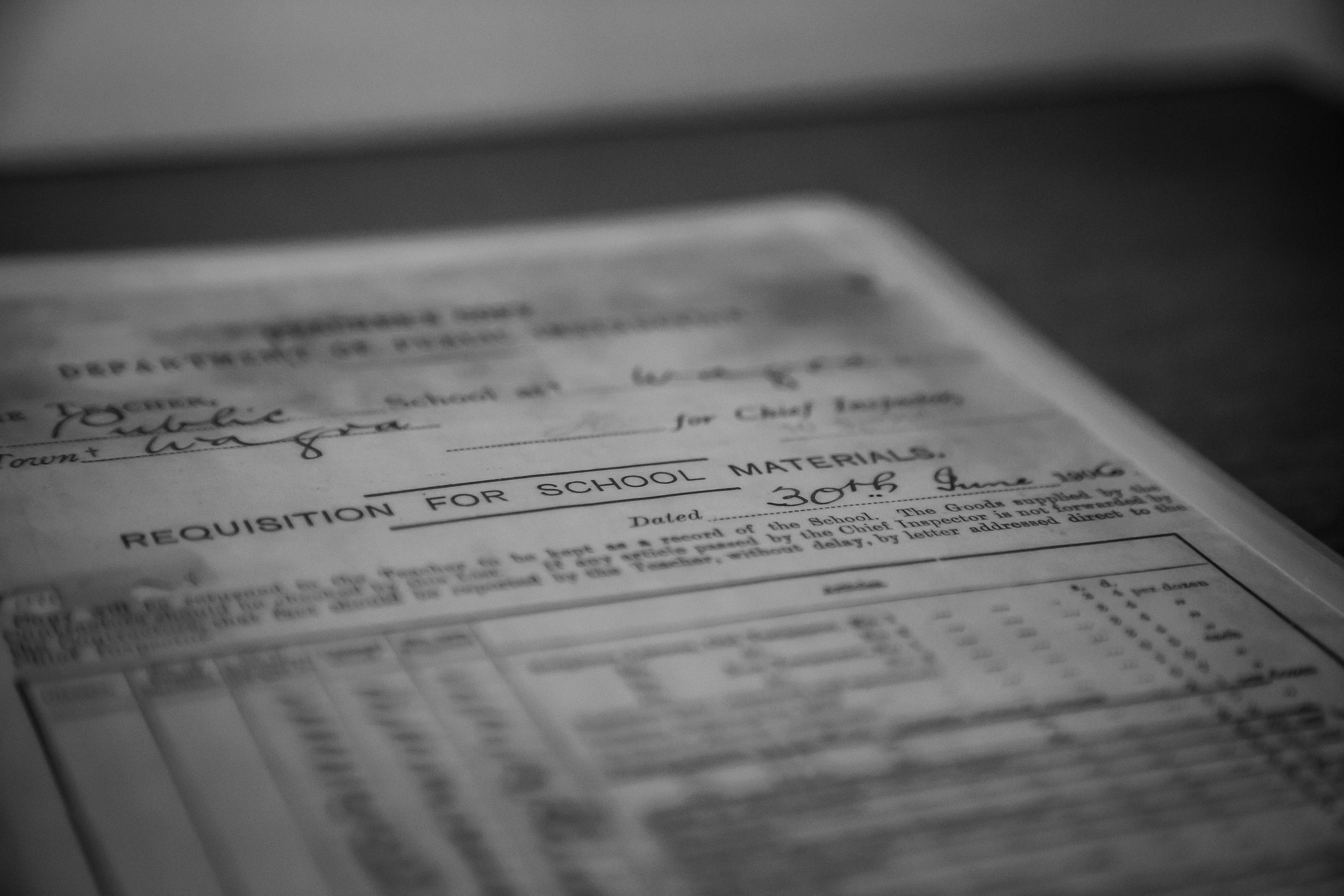 School Requisitions Note