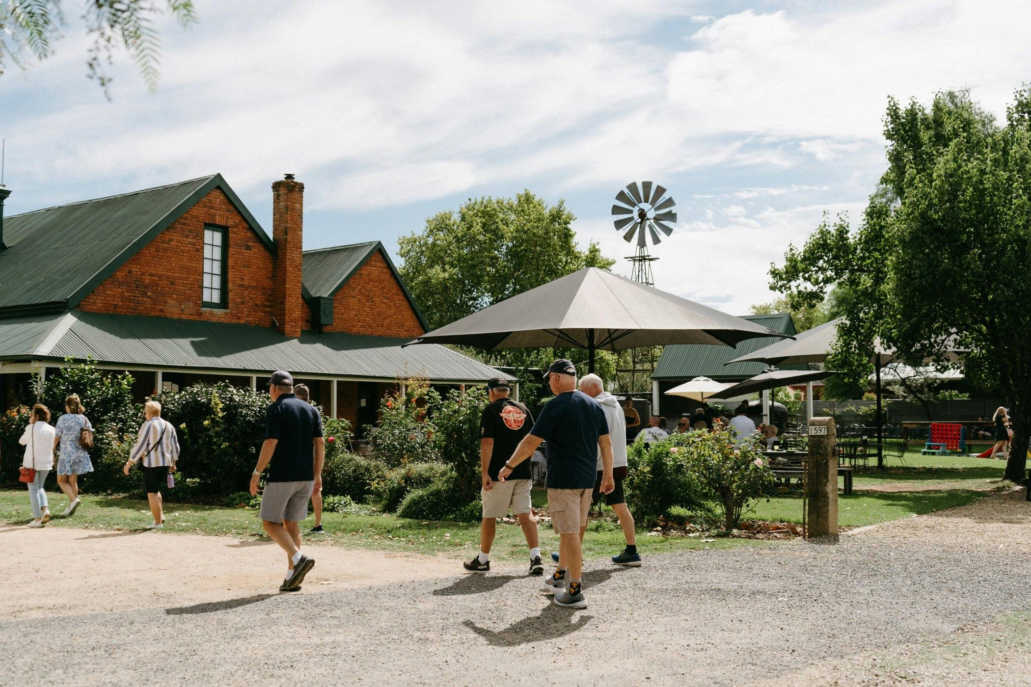 People walking outside the wine bar