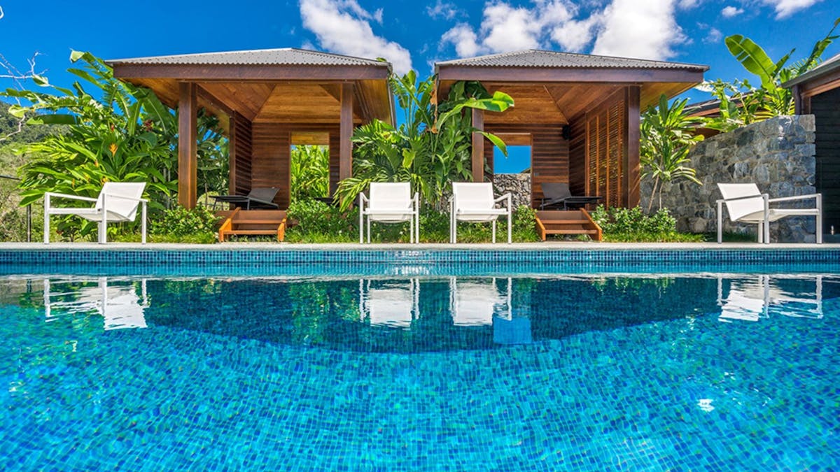 Yangaro Clubhouse outdoor saltwater pool and cabanas