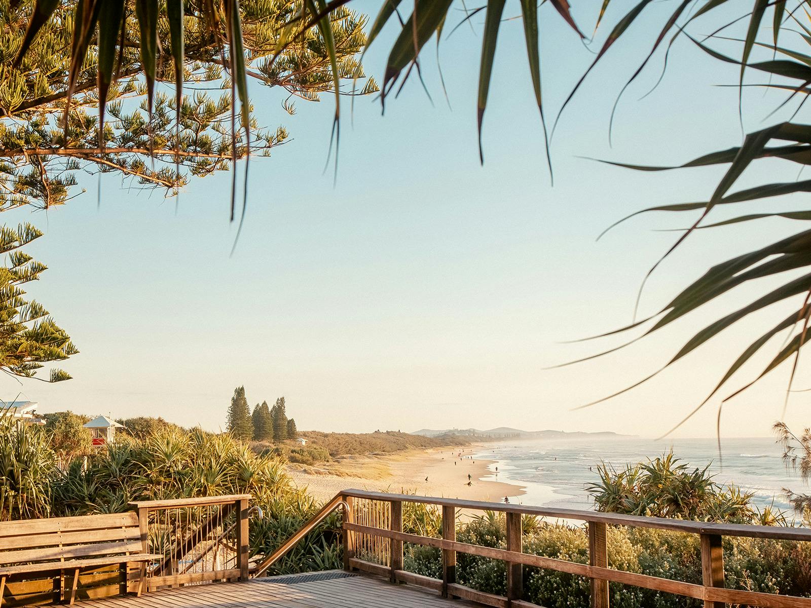 Looking north from the first boardwalk lookout at Coolum Beach, Sunshine Coast.