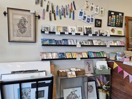 shop stock featuring local printmakers