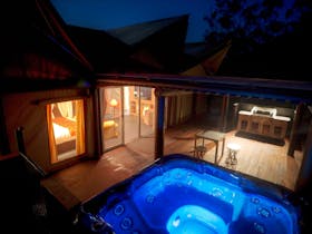 Glamping spa and BBQ