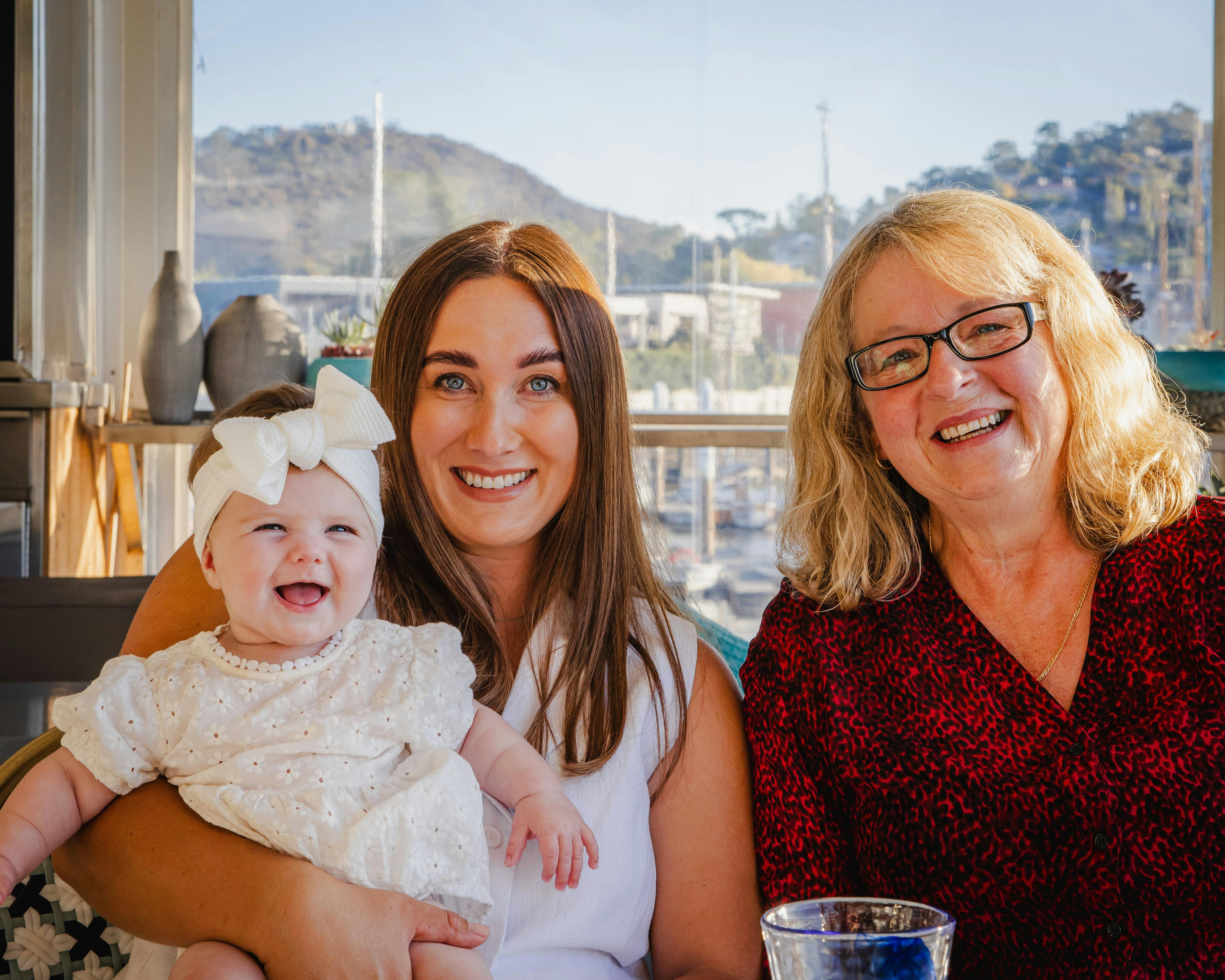 Mother's Day Lunch at Three generations of ladies enjoying Mudbar Restaurant with river views