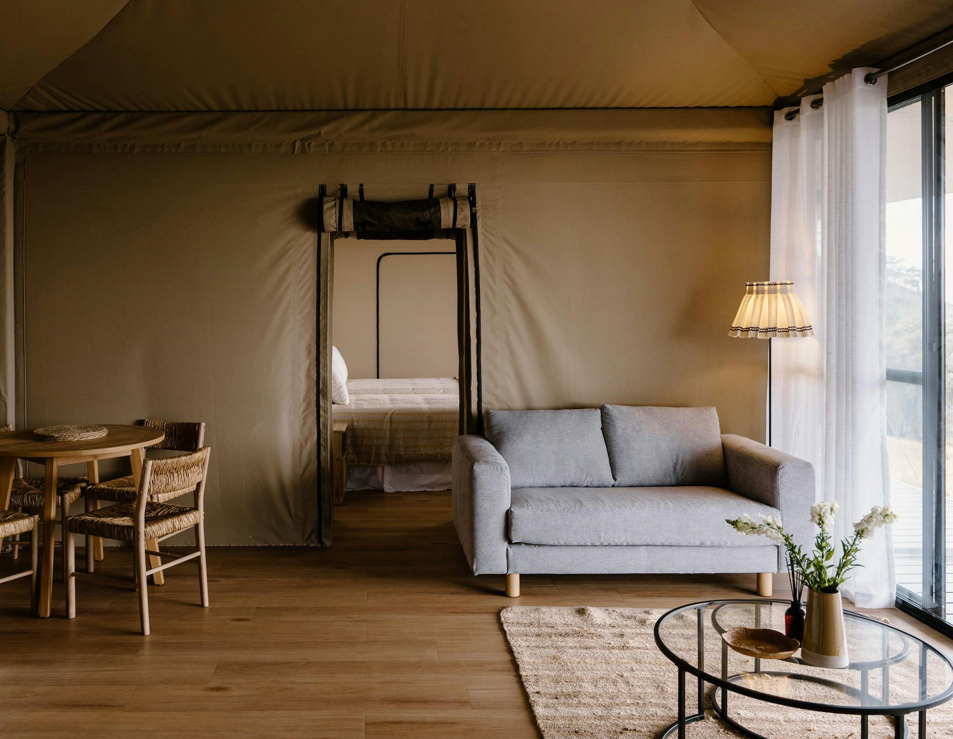 Spacious living room, dining and open plan kitchen