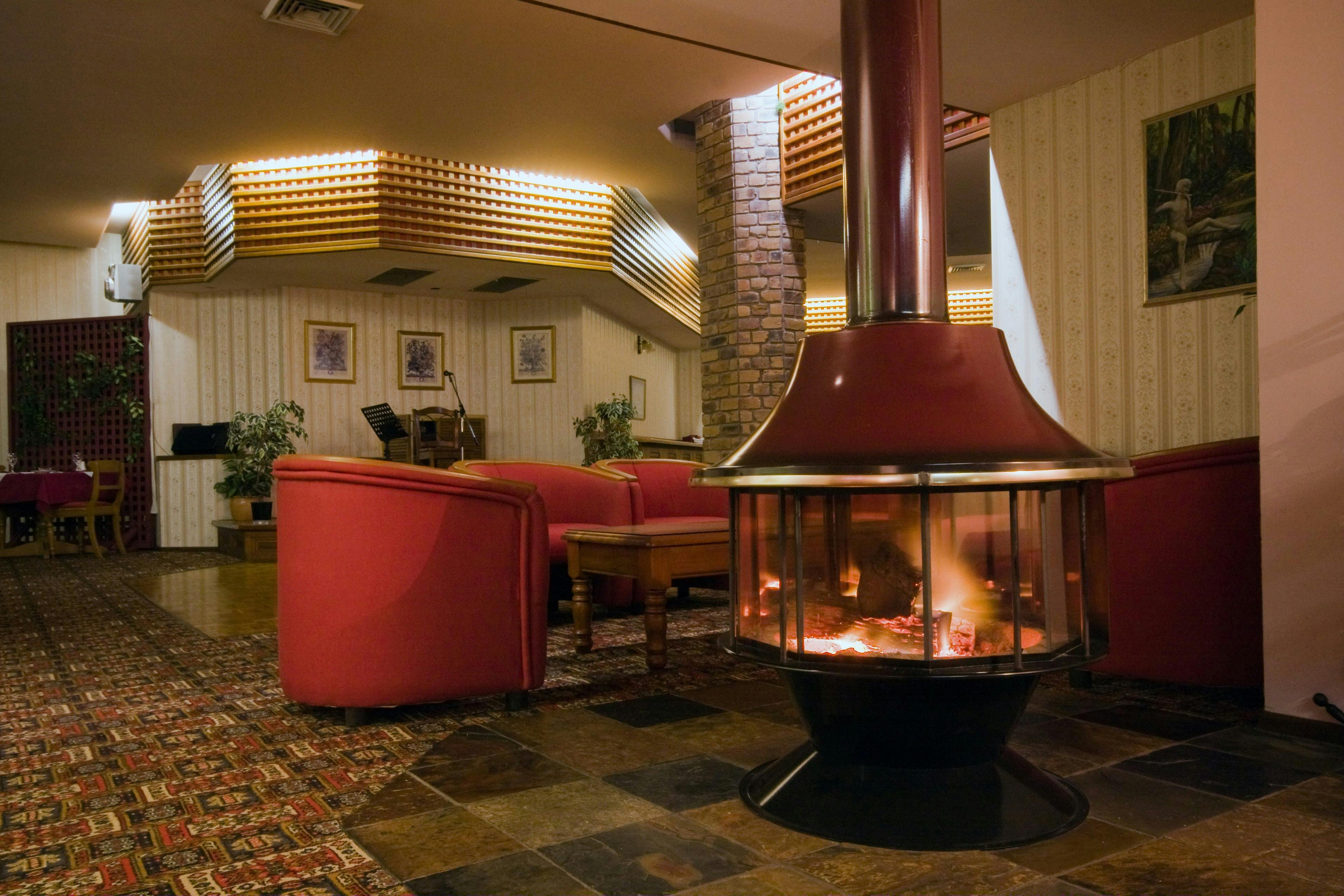 Their cosy fireplace