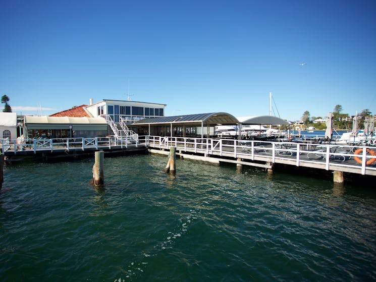 Dining over the water on deck