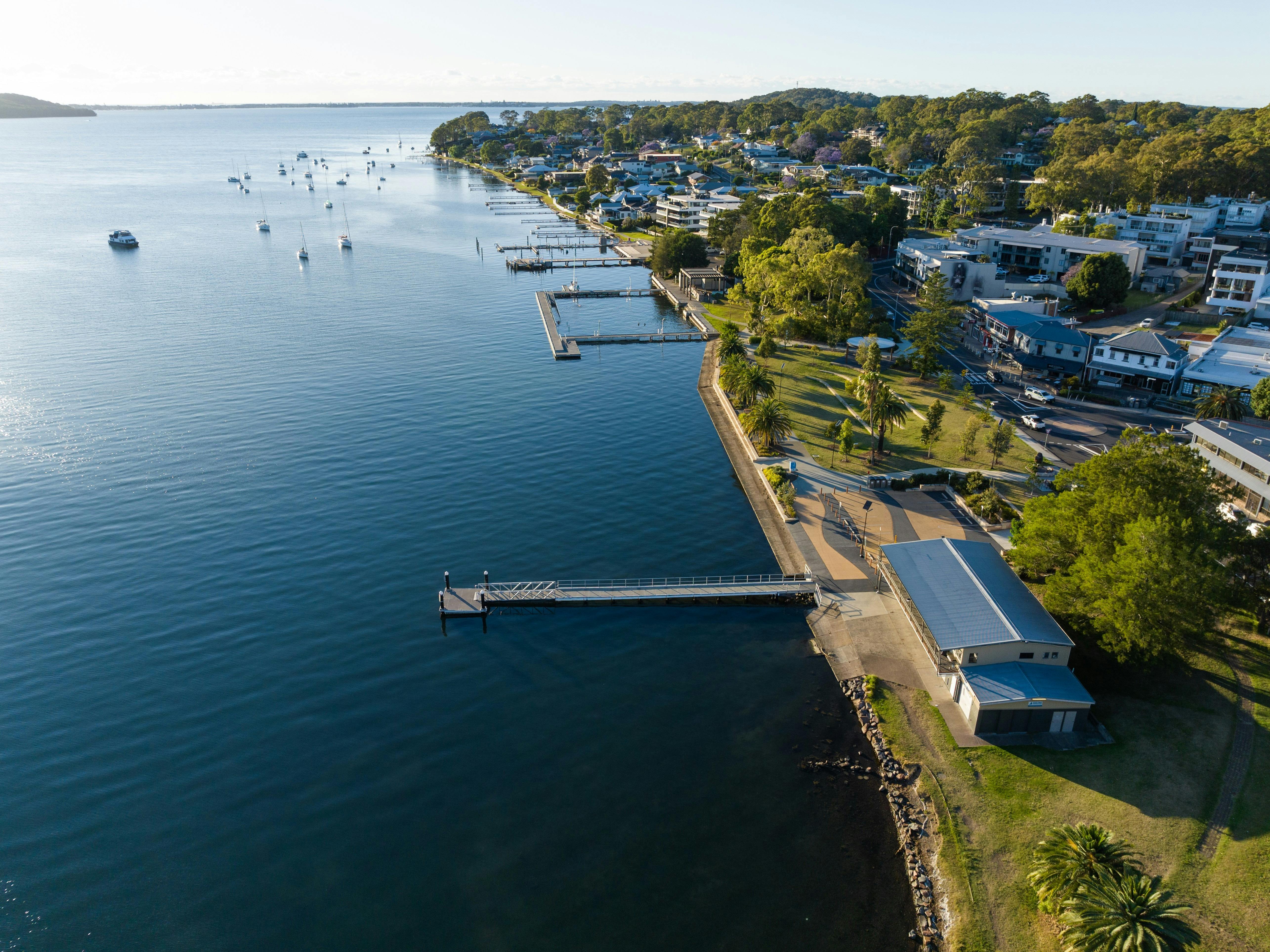 Arial shot of foreshore and baths