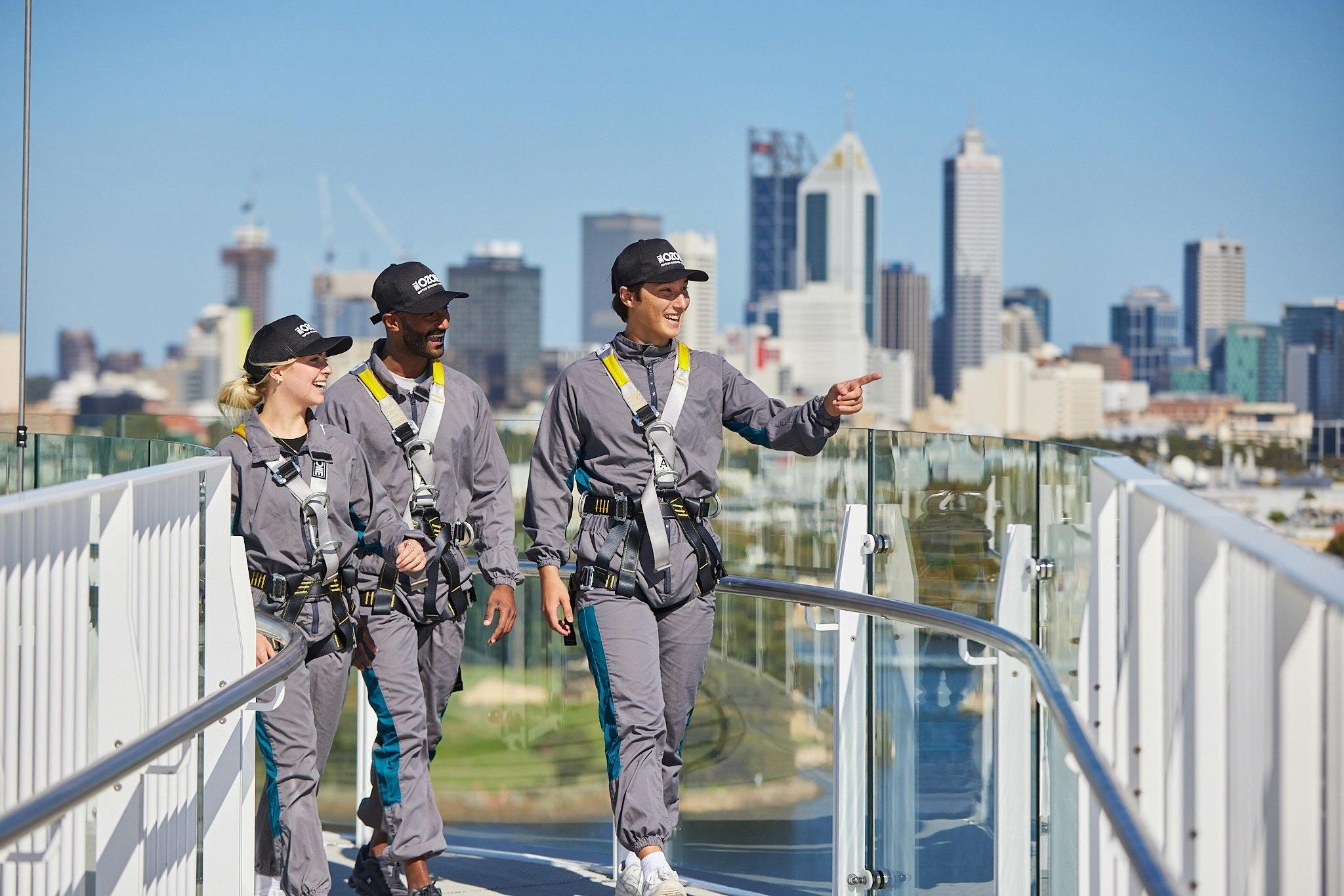 Patrons on HALO roof climb
