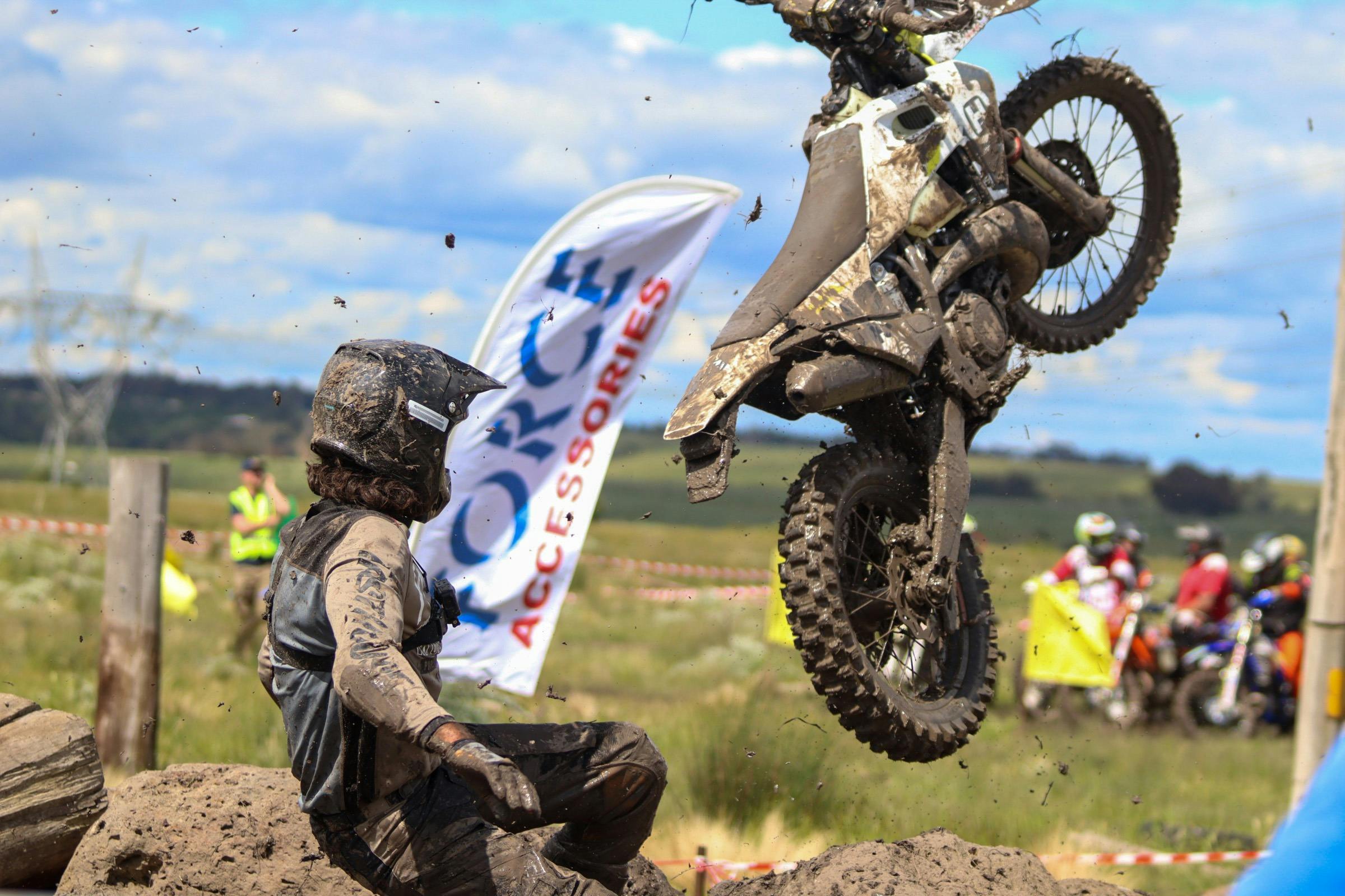 Riders sending bike