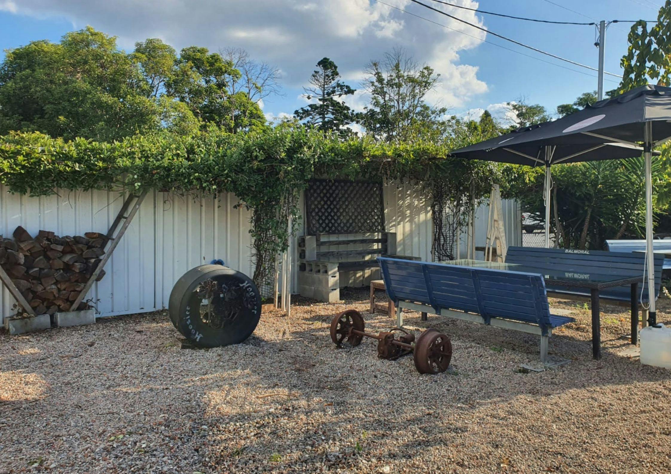 Seating as well as our fire wood displays.