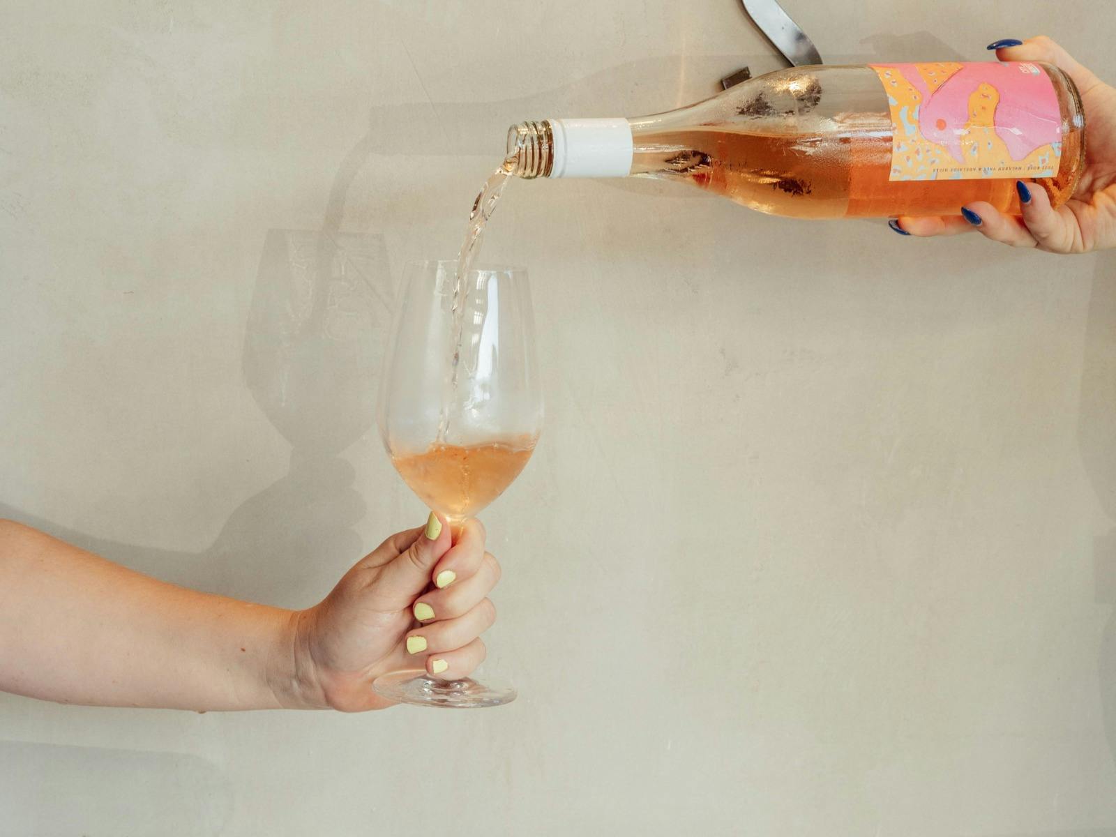 Wine being poured into glass