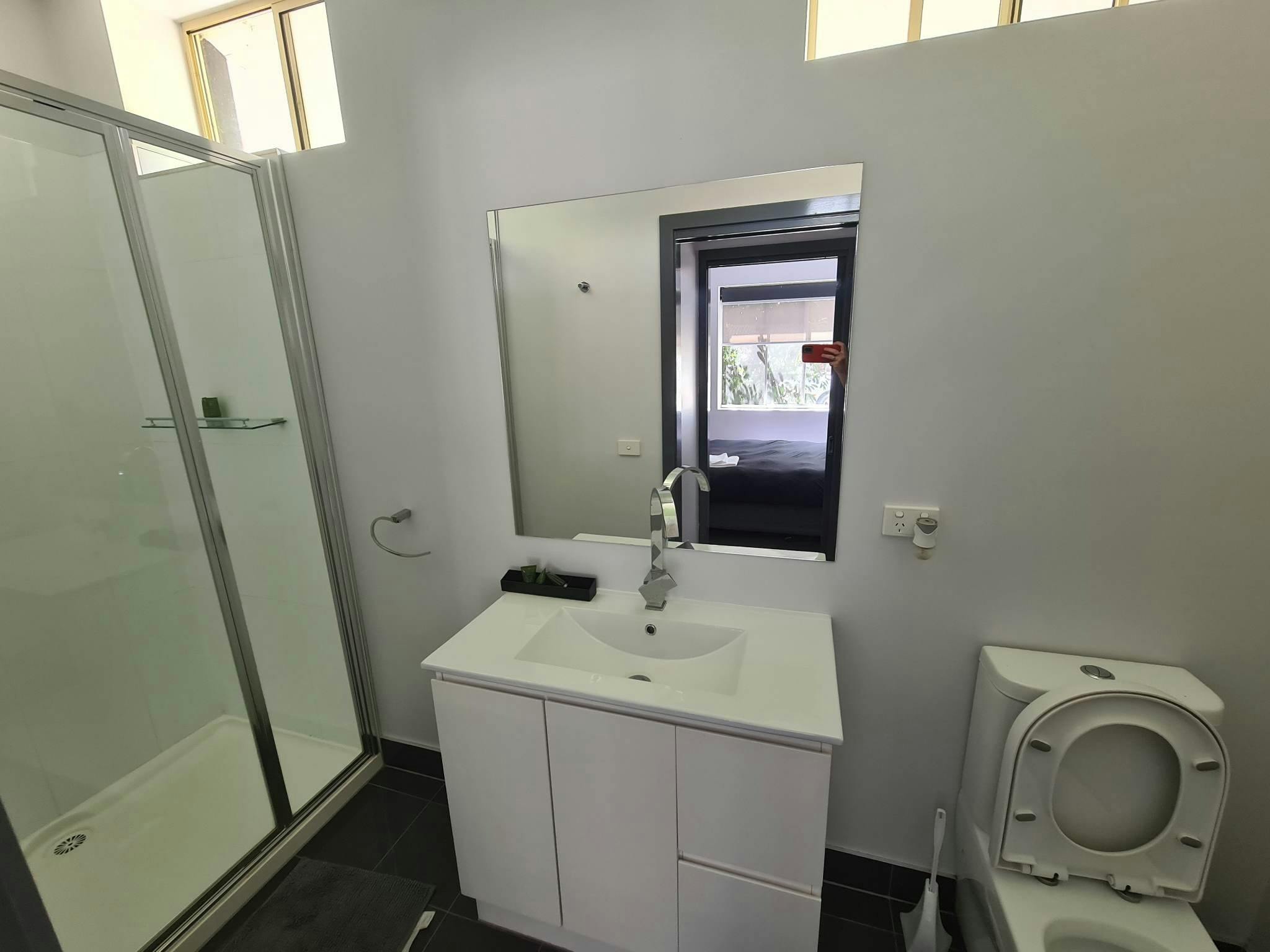 bathroom in two bedroom motel