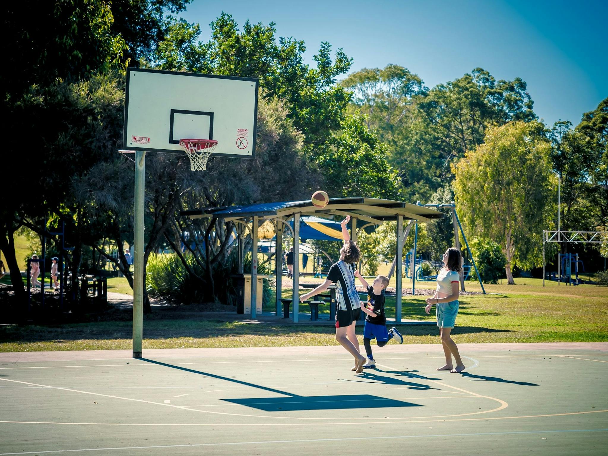 Children playing basketball