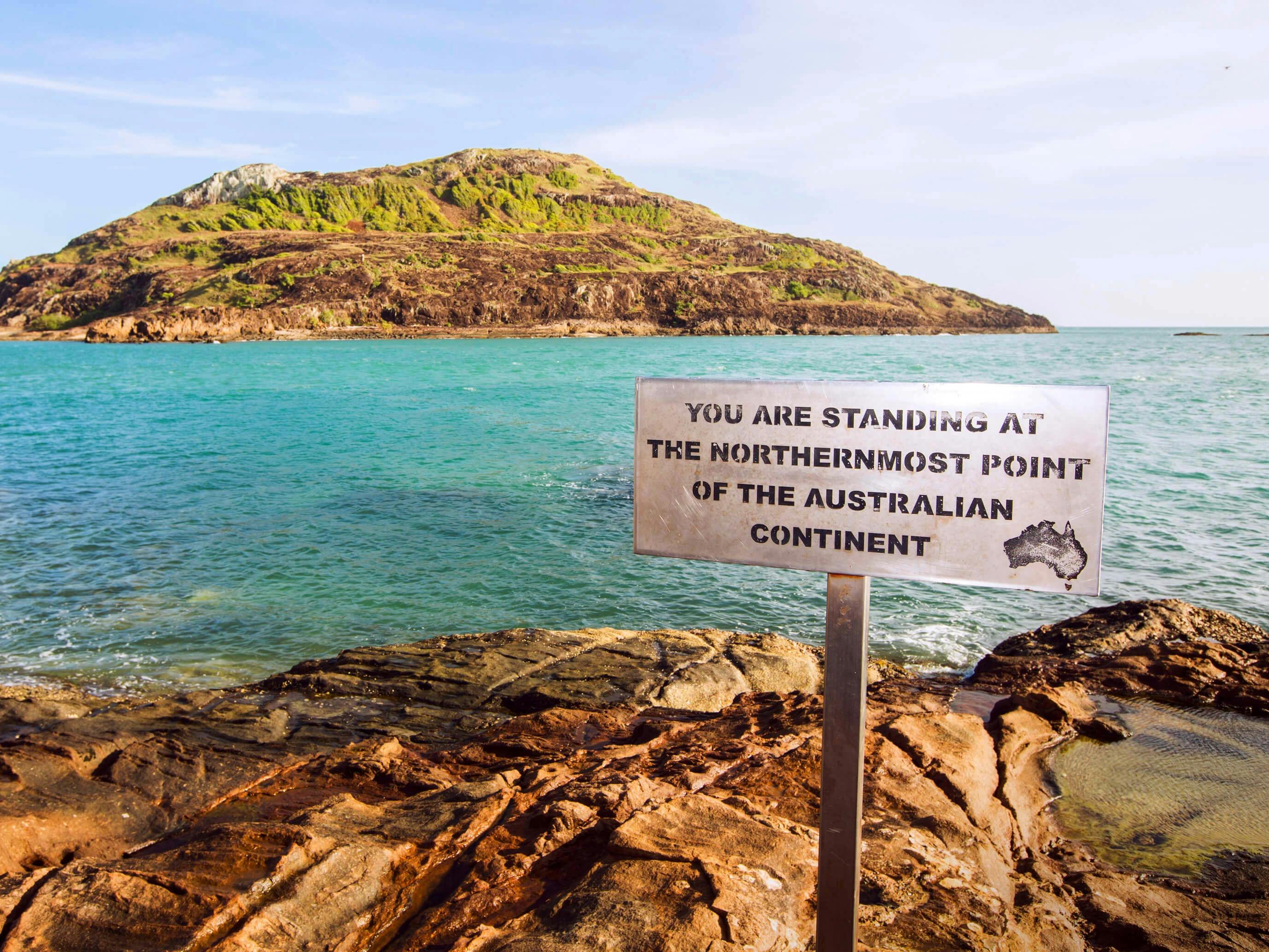 Sign at The Tip - "You are standing at the northernmost point of the Australian continent".