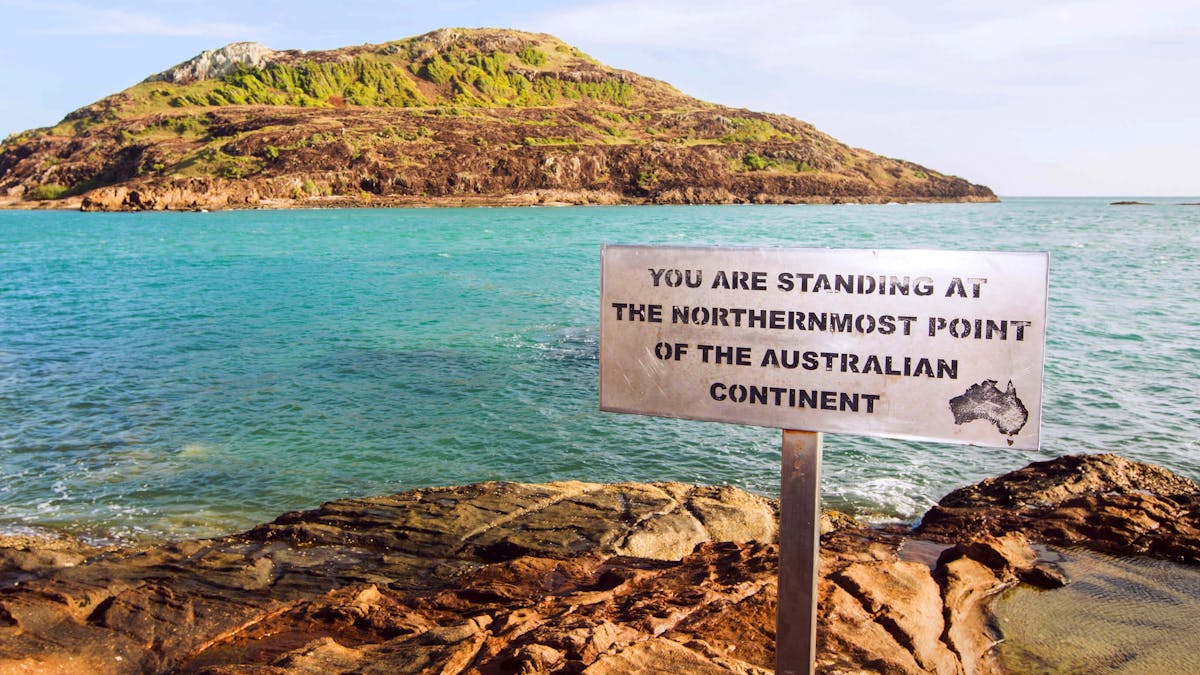 Sign at The Tip - "You are standing at the northernmost point of the Australian continent".