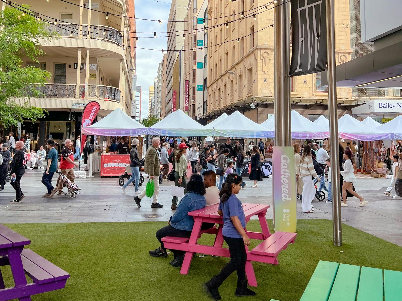 Gathered Market in the Mall
