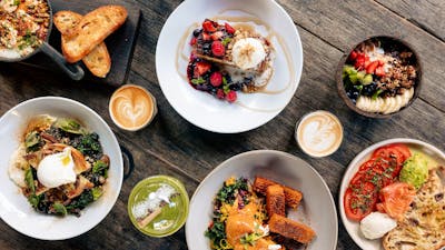 variety of food on a table on offer at Double Shot Deakin