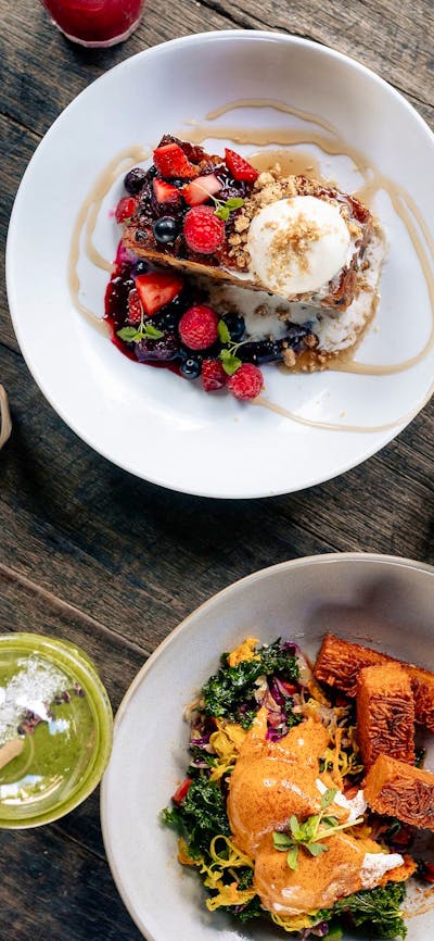 variety of food on a table on offer at Double Shot Deakin