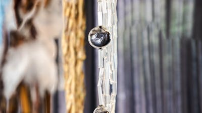 Detail of Maree Clark Necklace showing String and beads